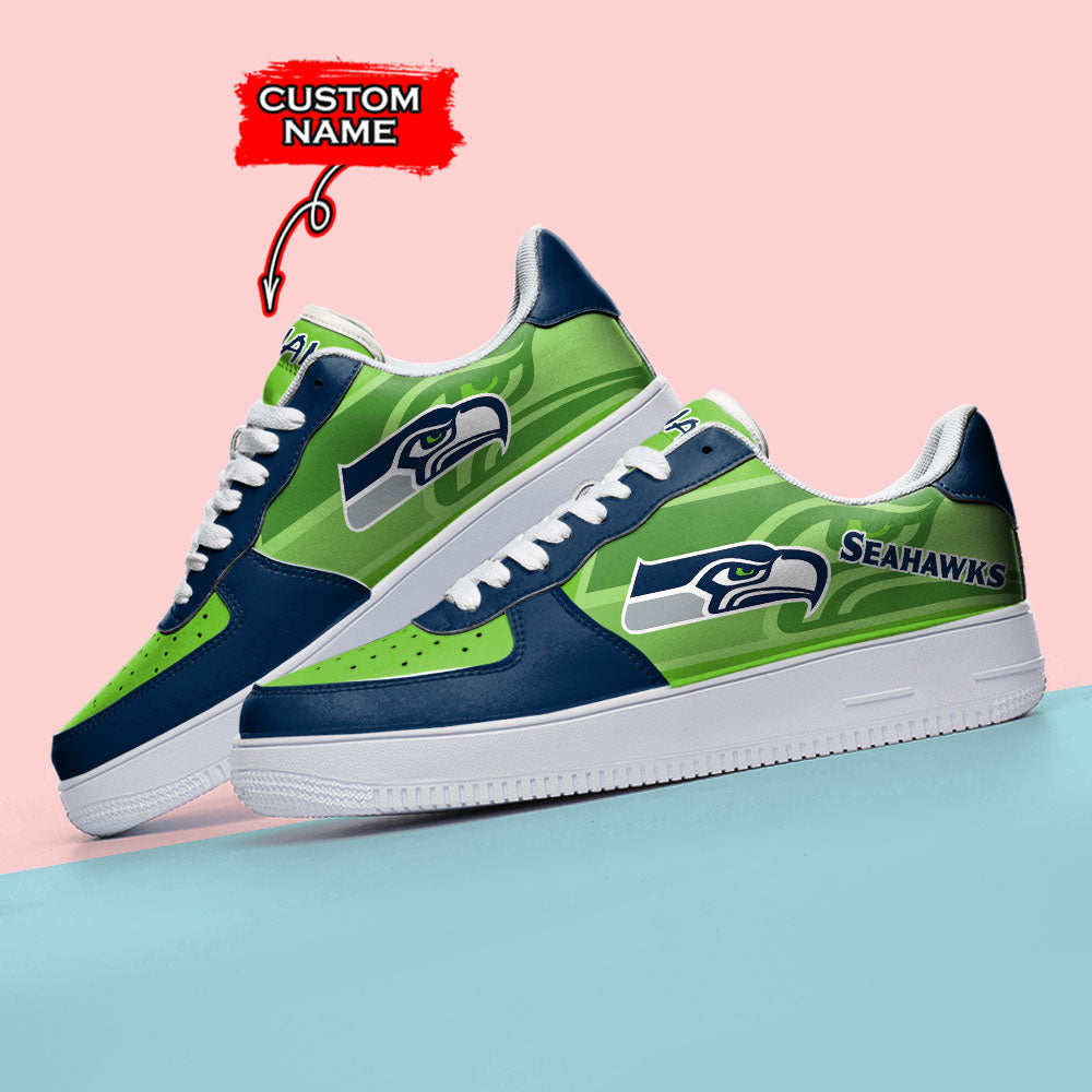 Ideafootwear Seattle Seahawks NFL Air Low-Top Sneakers Shoes For Men And Women