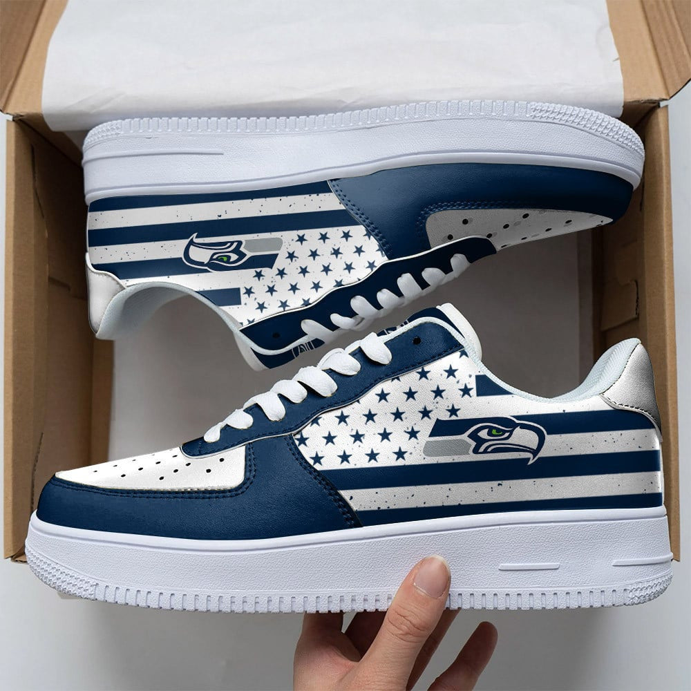 Ideafootwear Seattle Seahawks NFL Air Low-Top Sneakers Shoes For Men And Women