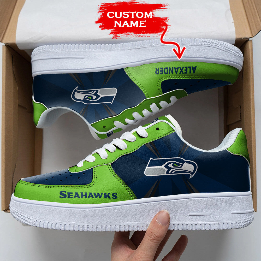 Ideafootwear Seattle Seahawks NFL Air Low-Top Sneakers Shoes For Men And Women