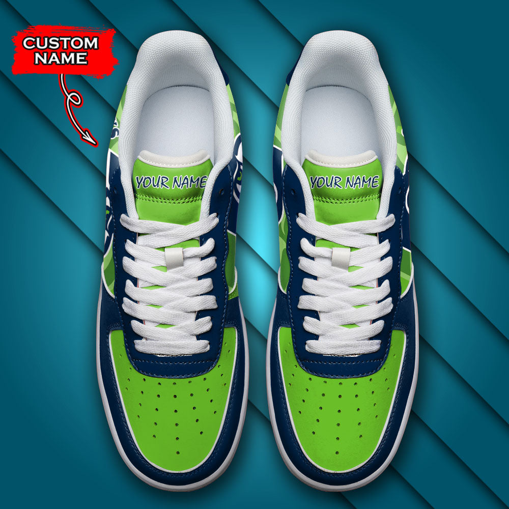 Ideafootwear Seattle Seahawks NFL Air Low-Top Sneakers Shoes For Men And Women
