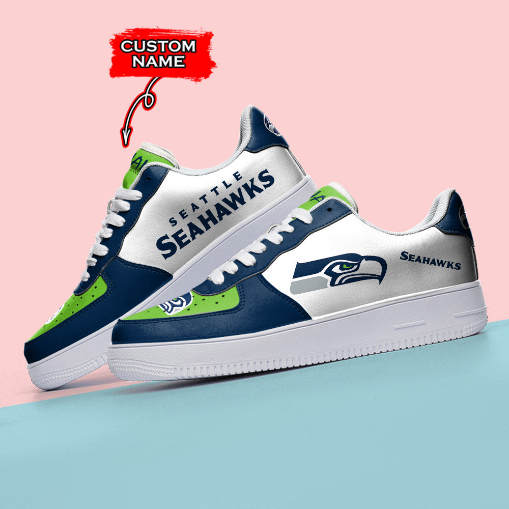 Ideafootwear Seattle Seahawks NFL Air Low-Top Sneakers Shoes For Men And Women
