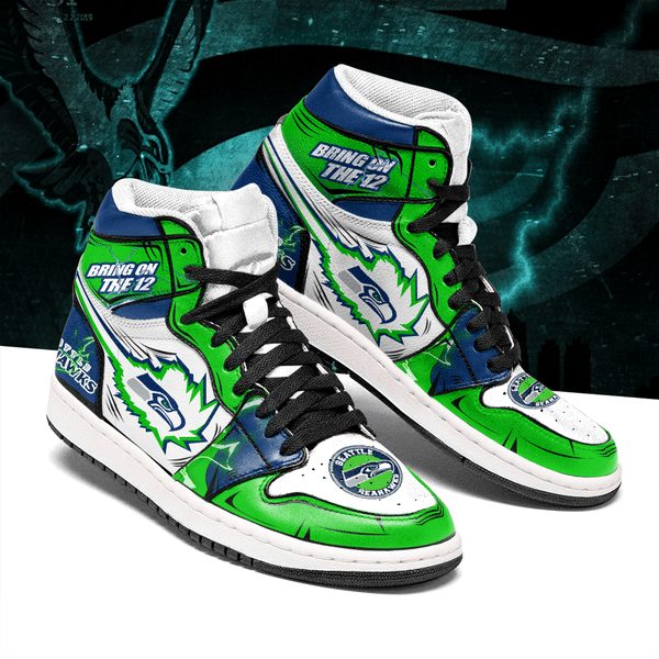 Ideafootwear Seattle Seahawks NFL AJ1 High Sneakers Shoes For Men And Women