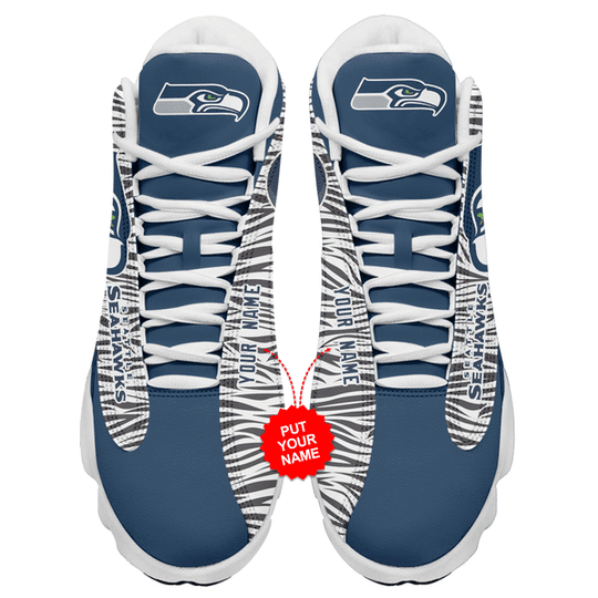 Ideafootwear Seattle Seahawks NFL AJ13 Sneakers Shoes For Men And Women