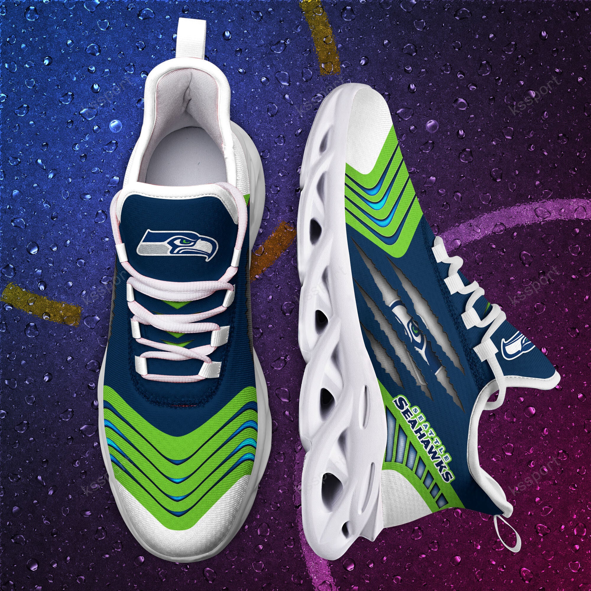 Ideafootwear Seattle Seahawks NFL Max Soul Shoes Sneakers For Men And Women