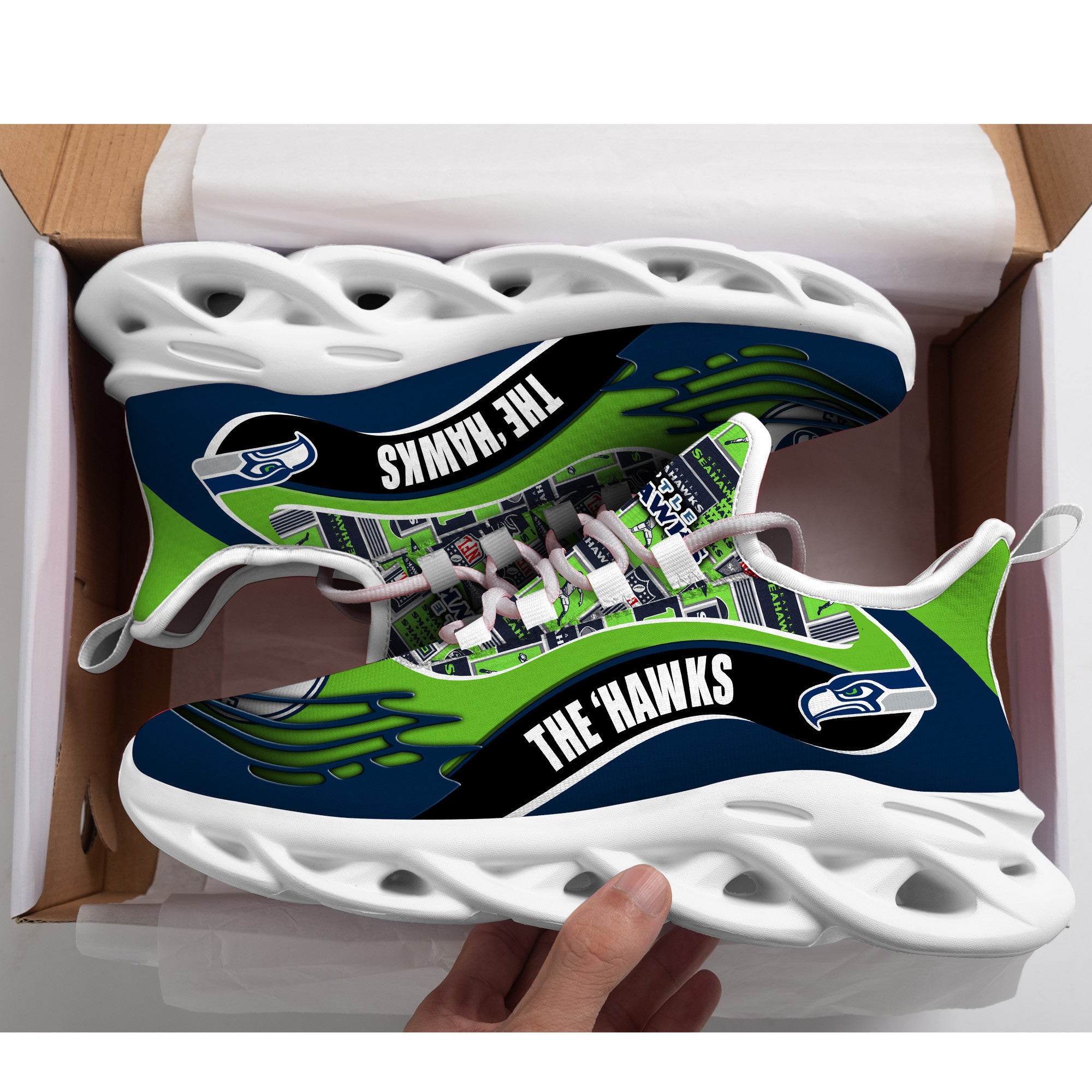 Ideafootwear Seattle Seahawks NFL Max Soul Shoes Sneakers For Men And Women