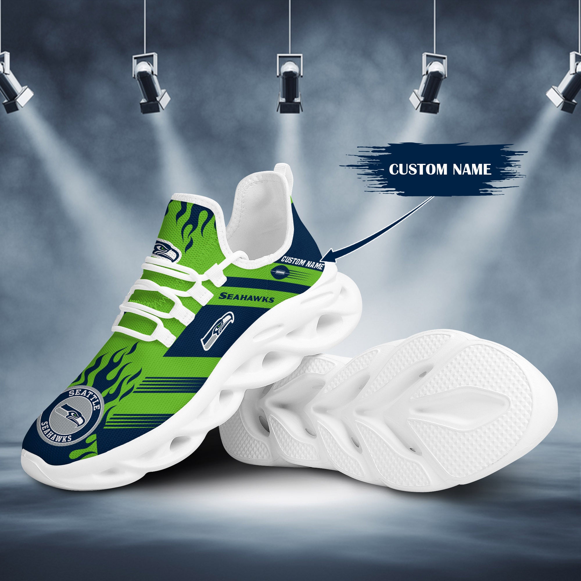 Ideafootwear Seattle Seahawks NFL Max Soul Shoes Sneakers For Men And Women