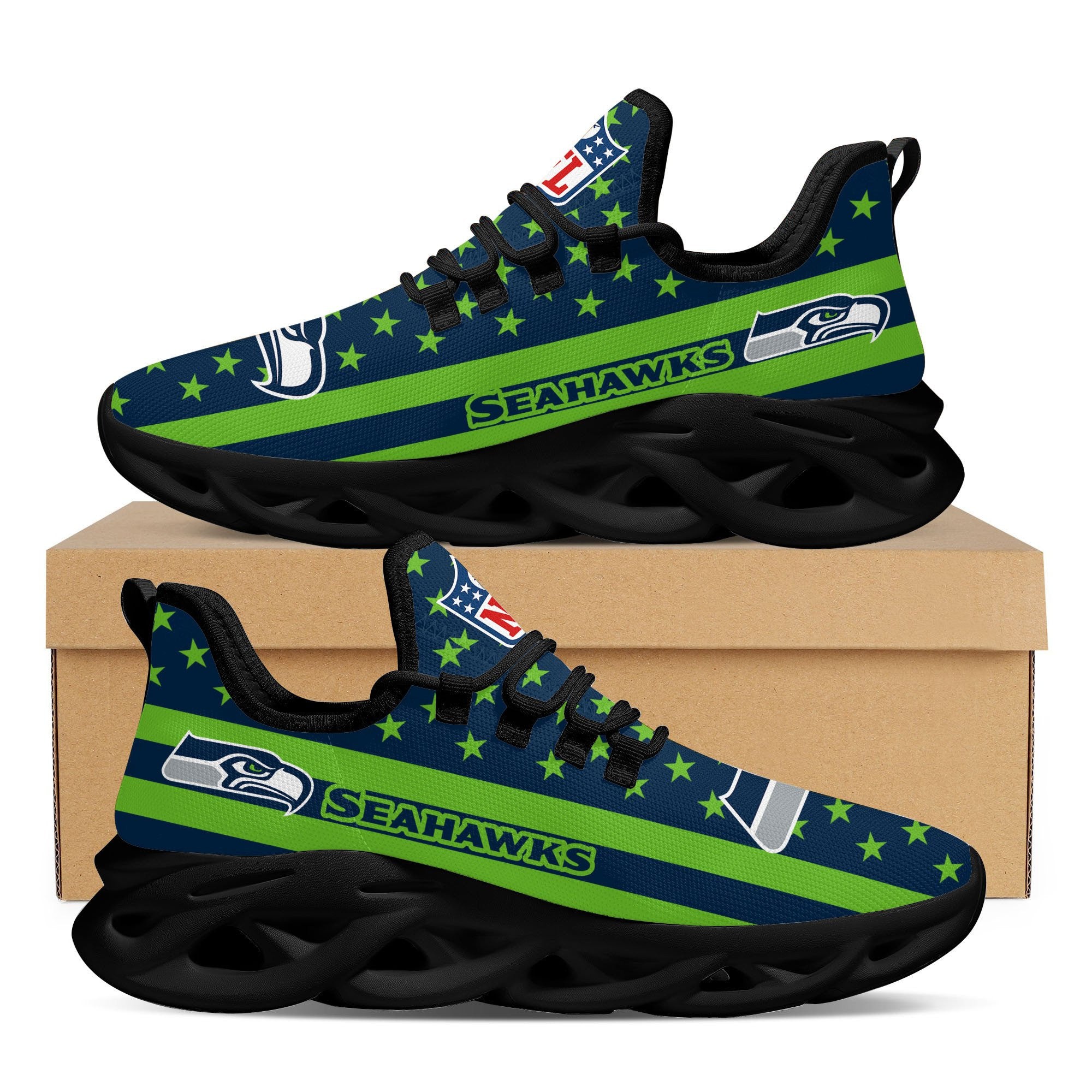 Ideafootwear Seattle Seahawks NFL Max Soul Shoes Sneakers For Men And Women