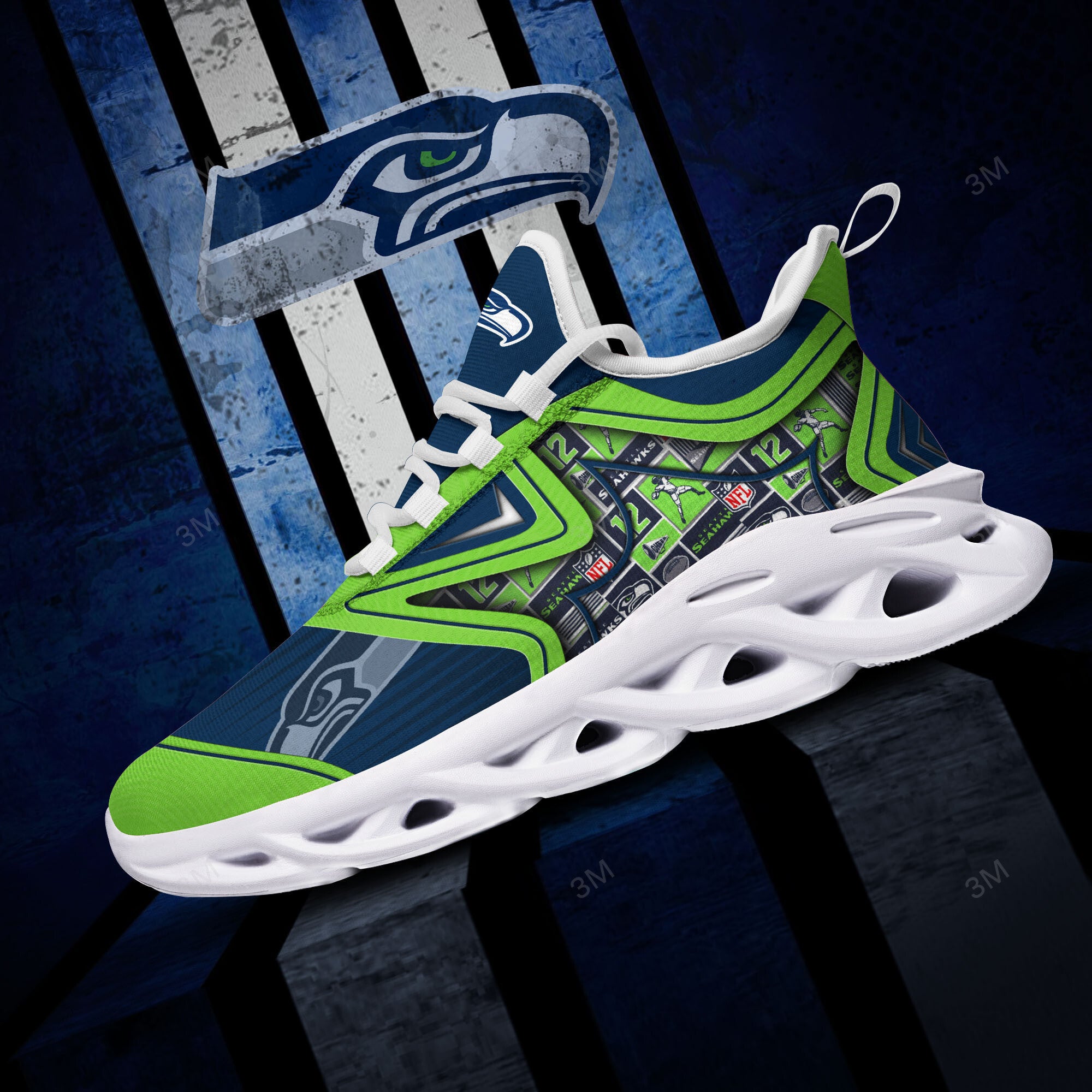Ideafootwear Seattle Seahawks NFL Max Soul Shoes Sneakers For Men And Women