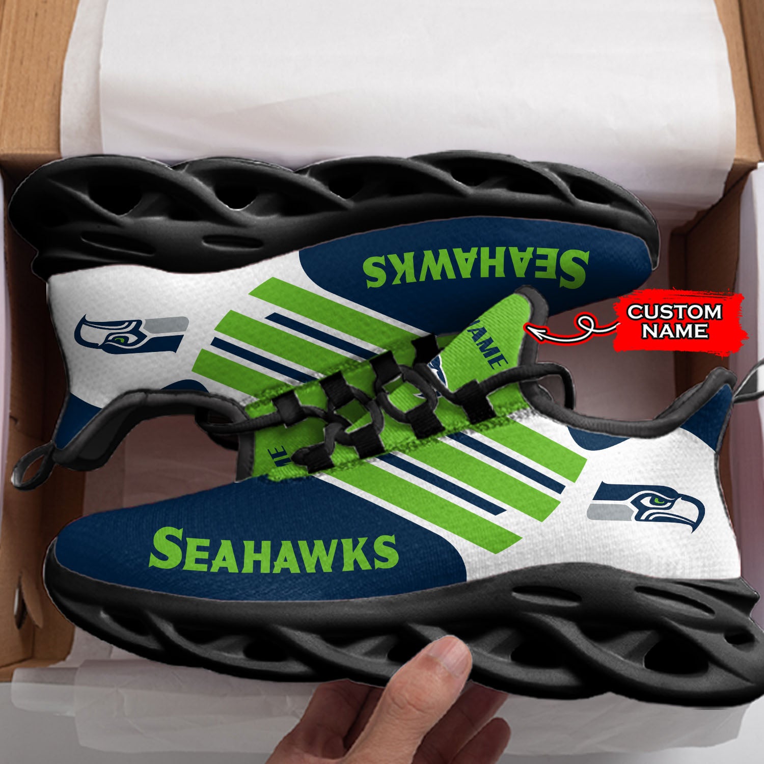 Ideafootwear Seattle Seahawks NFL Max Soul Shoes Sneakers For Men And Women