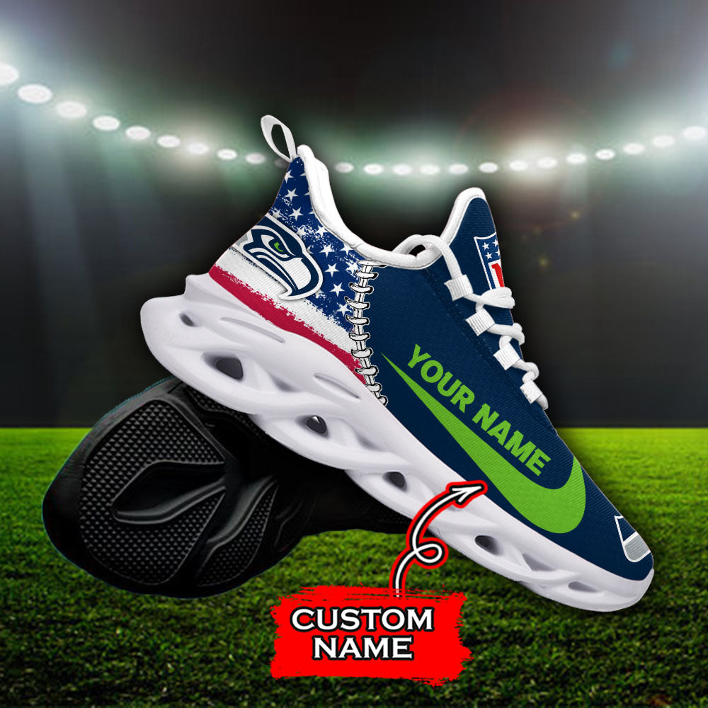 Ideafootwear Seattle Seahawks NFL Max Soul Shoes Sneakers For Men And Women