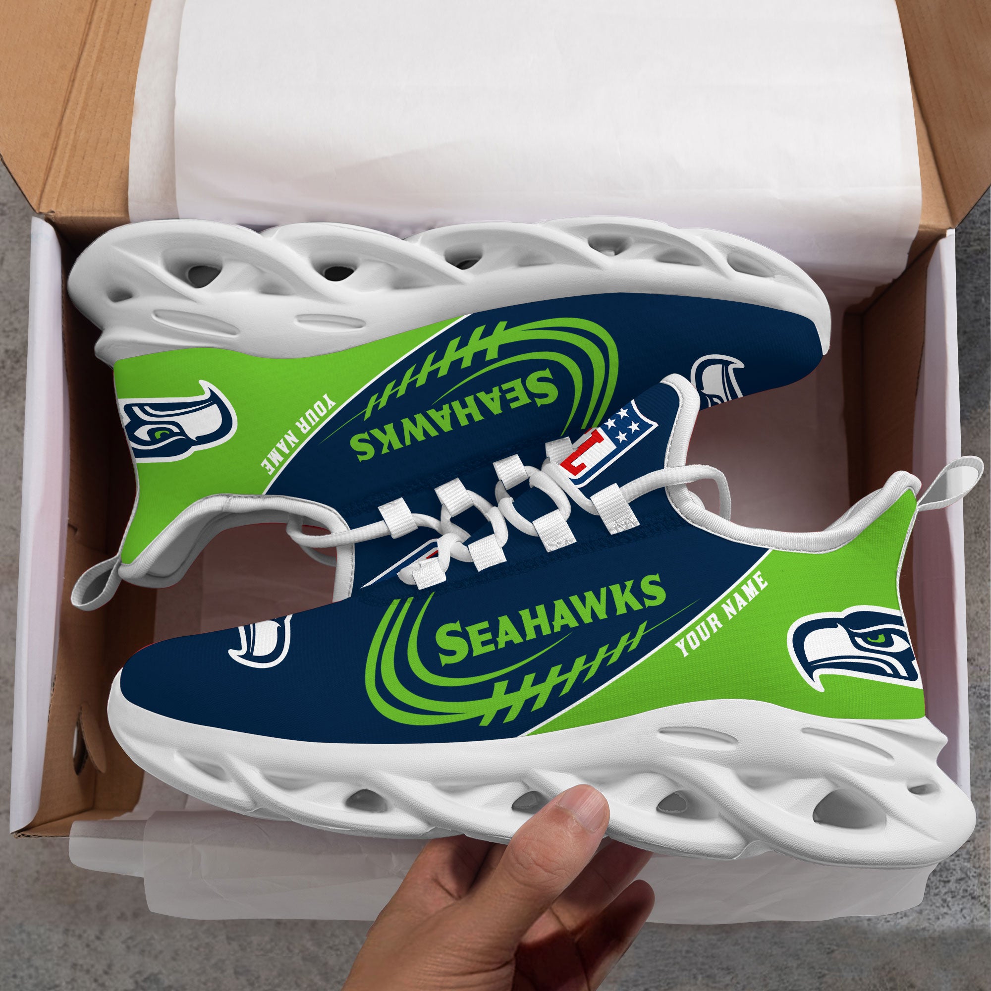 Ideafootwear Seattle Seahawks NFL Max Soul Shoes Sneakers For Men And Women