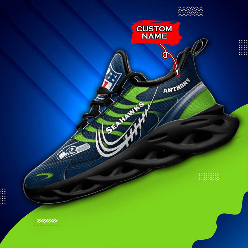 Ideafootwear Seattle Seahawks NFL Max Soul Shoes Sneakers For Men And Women