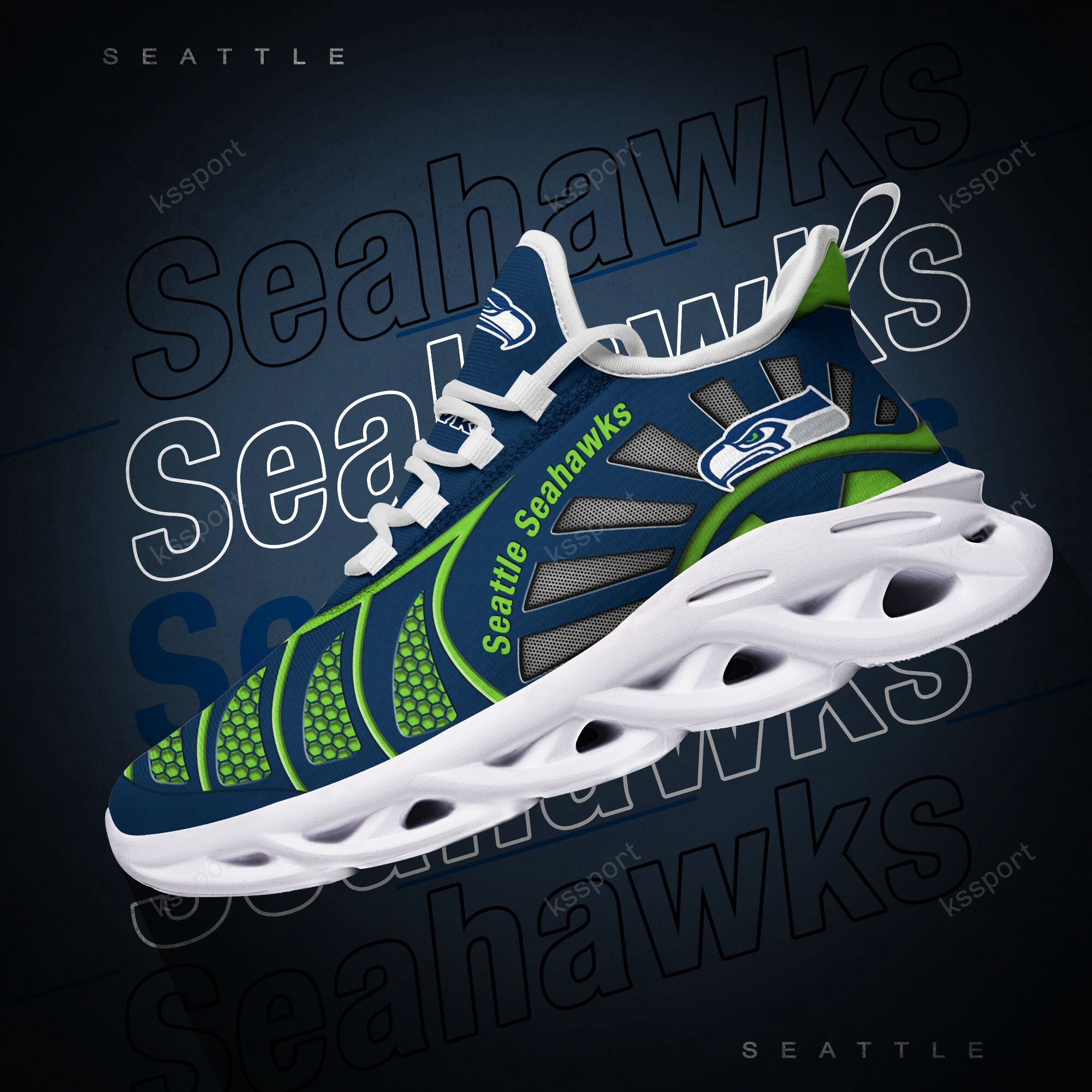 Ideafootwear Seattle Seahawks NFL Max Soul Shoes Sneakers For Men And Women