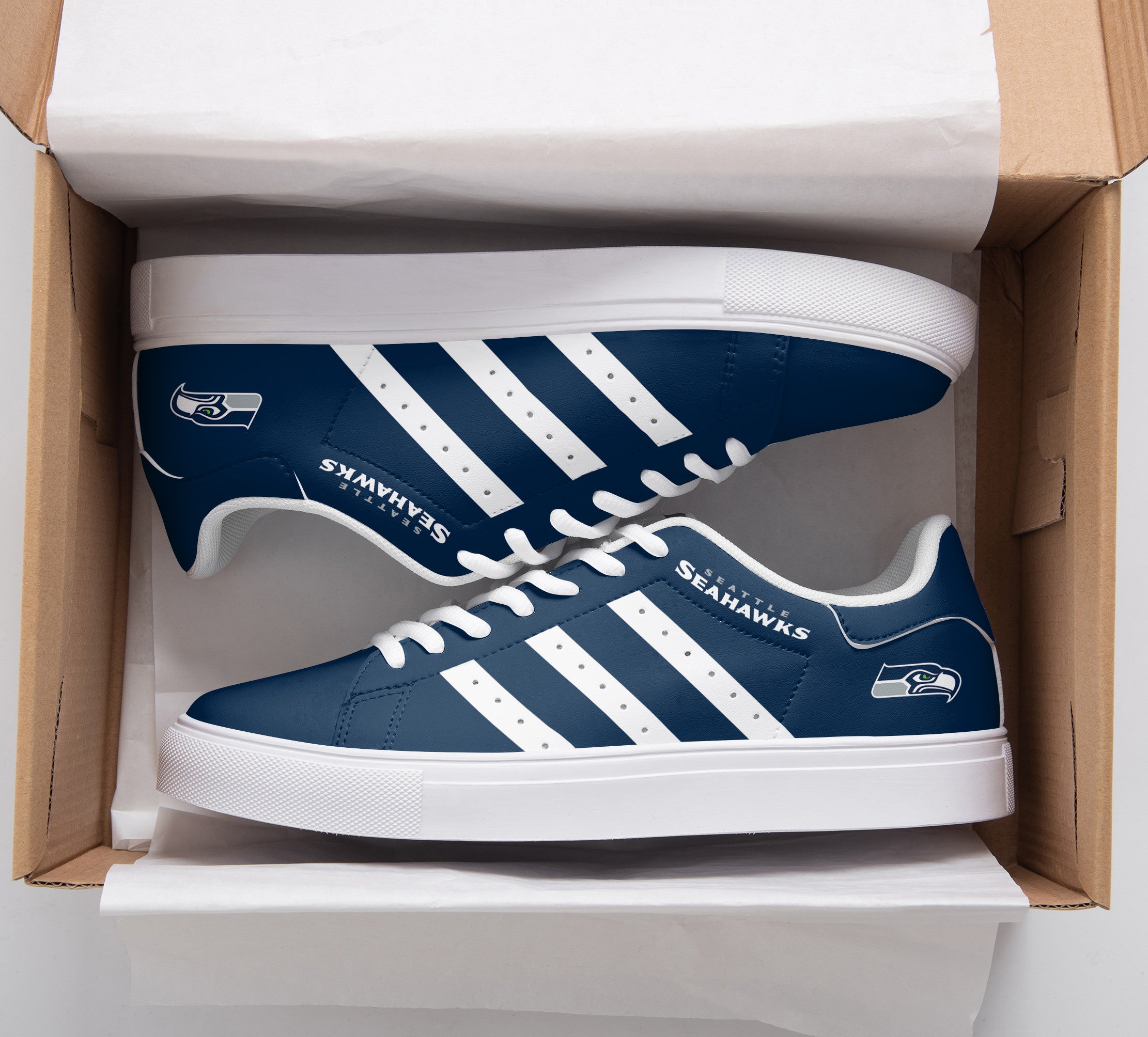 Ideafootwear Seattle Seahawks Skate Stan Shoes Sneakes For Men And Women
