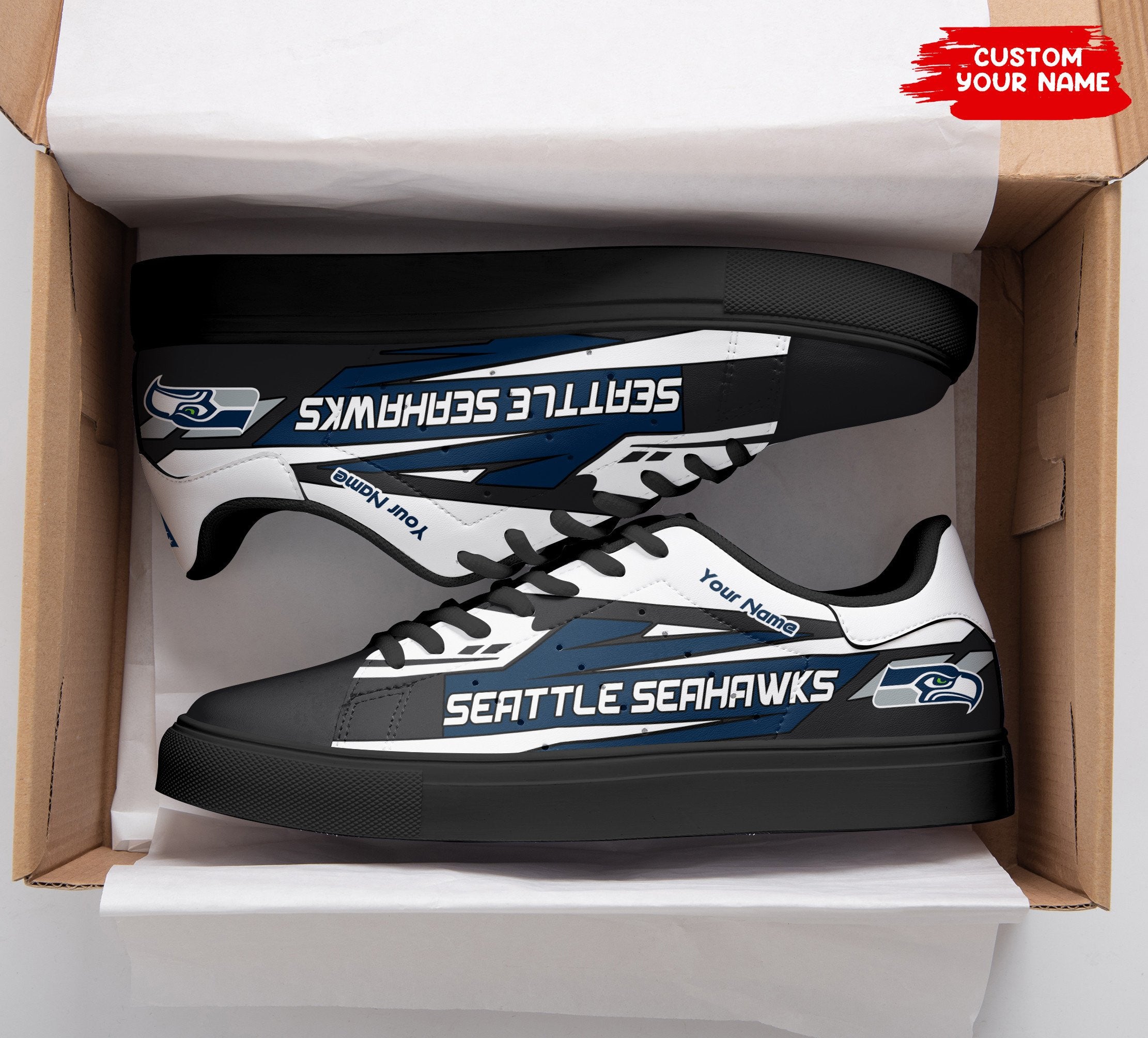 Ideafootwear Seattle Seahawks Skate Stan Shoes Sneakes For Men And Women