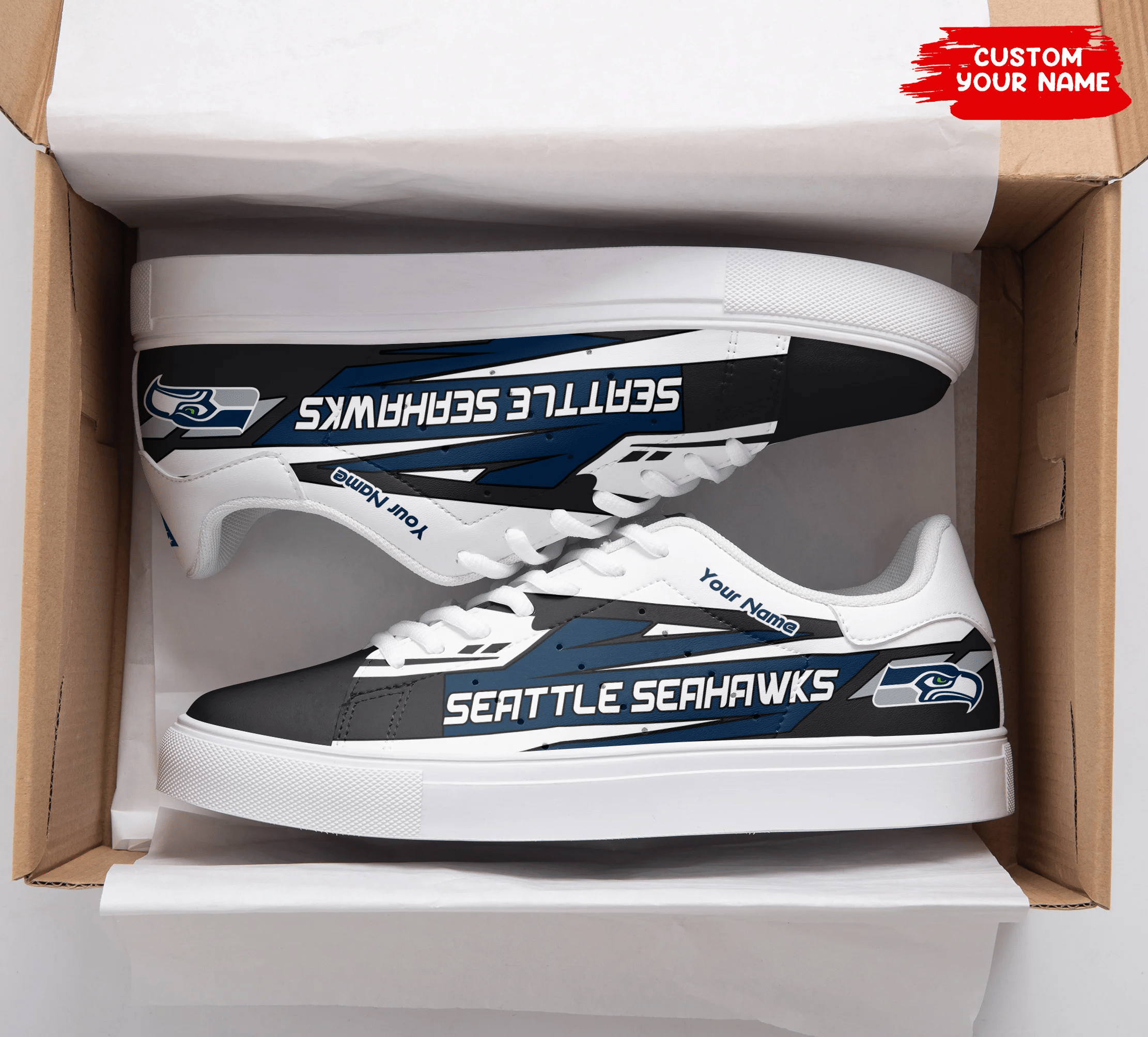Ideafootwear Seattle Seahawks Skate Stan Shoes Sneakes For Men And Women