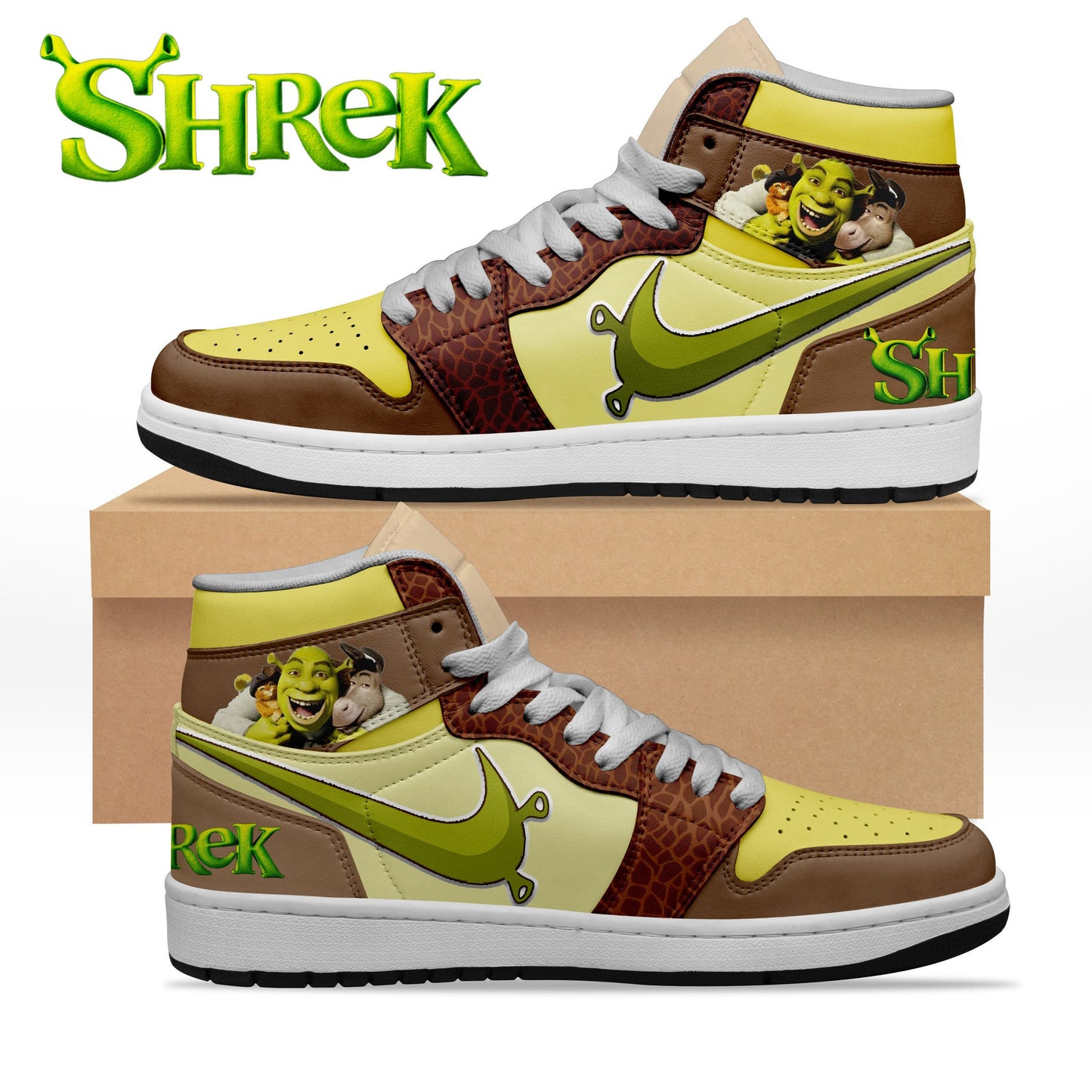 Ideafootwear Shrek AJ1 High Sneakers Shoes For Men And Women