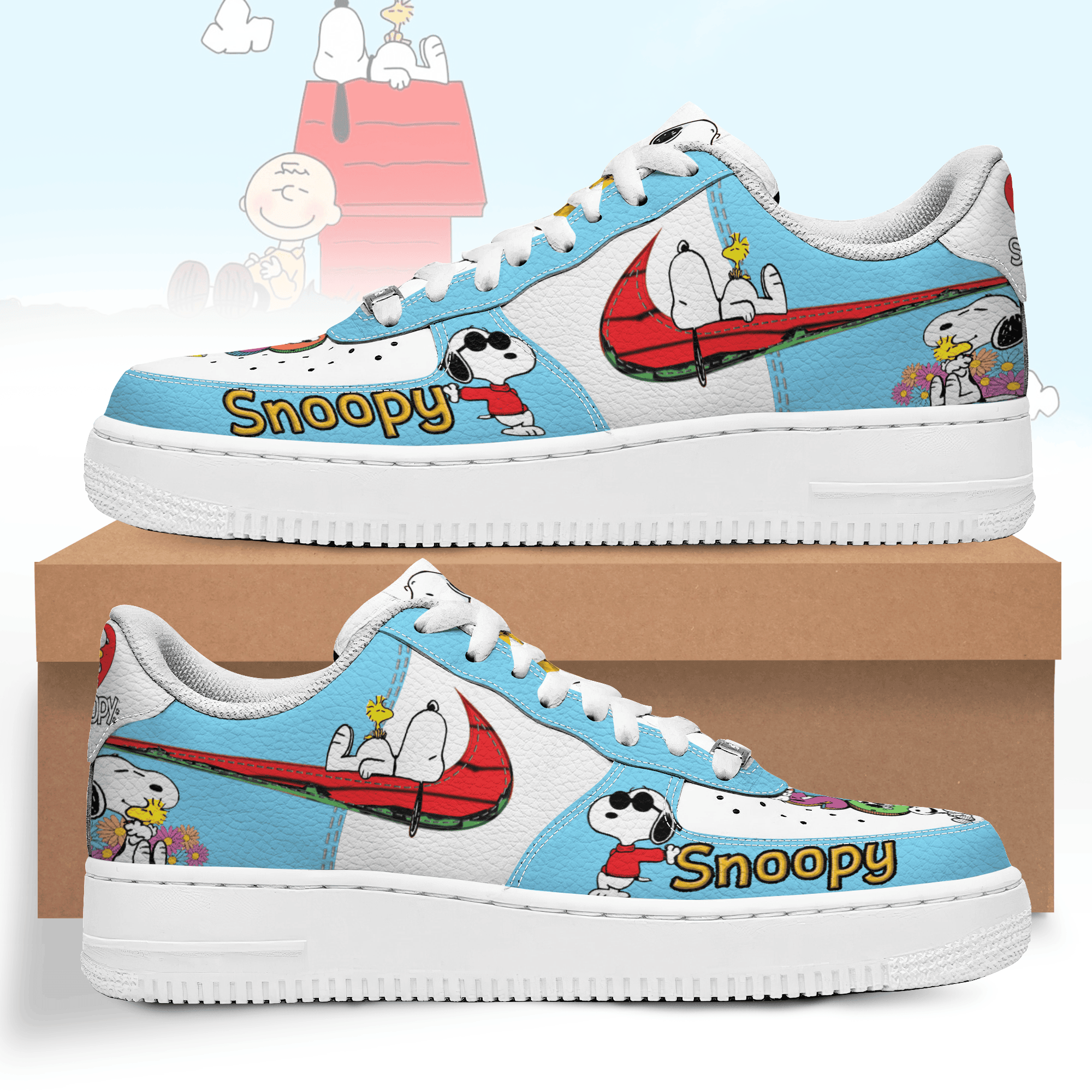 Ideafootwear Snoopy Air Low-Top Sneakers Shoes For Men And Women
