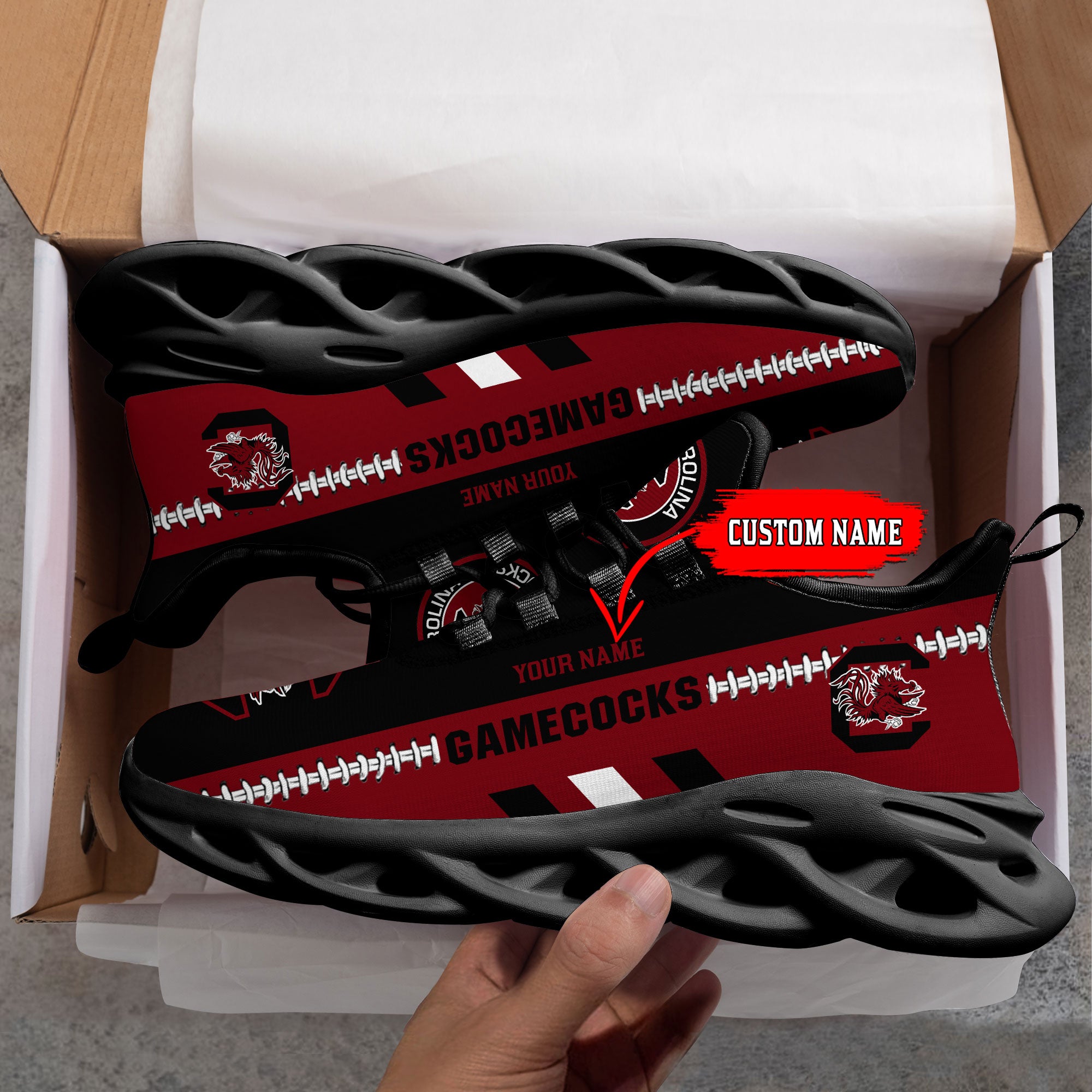 Ideafootwear South Carolina Gamecocks Max Soul Shoes Sneakers For Men And Women