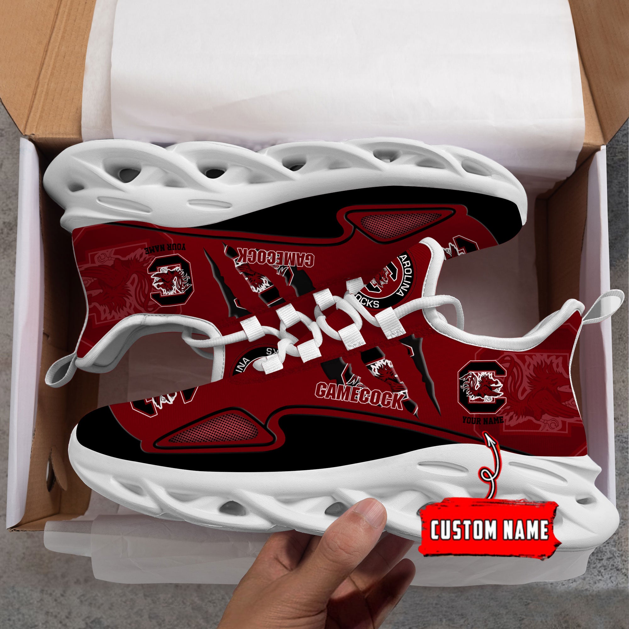 Ideafootwear South Carolina Gamecocks Max Soul Shoes Sneakers For Men And Women