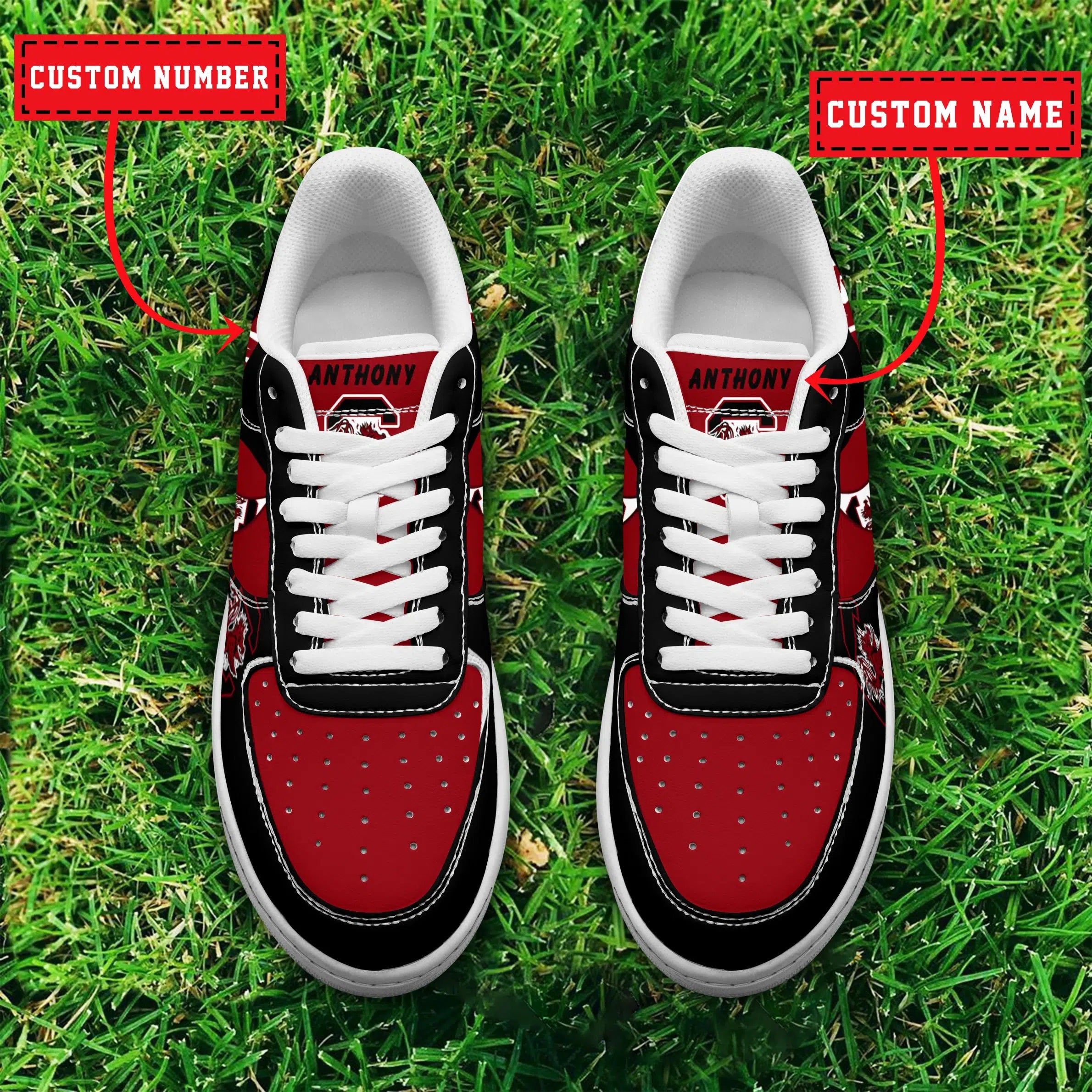 Ideafootwear South Carolina Gamecocks NCAA Air Low-Top Sneakers Shoes For Men And Women