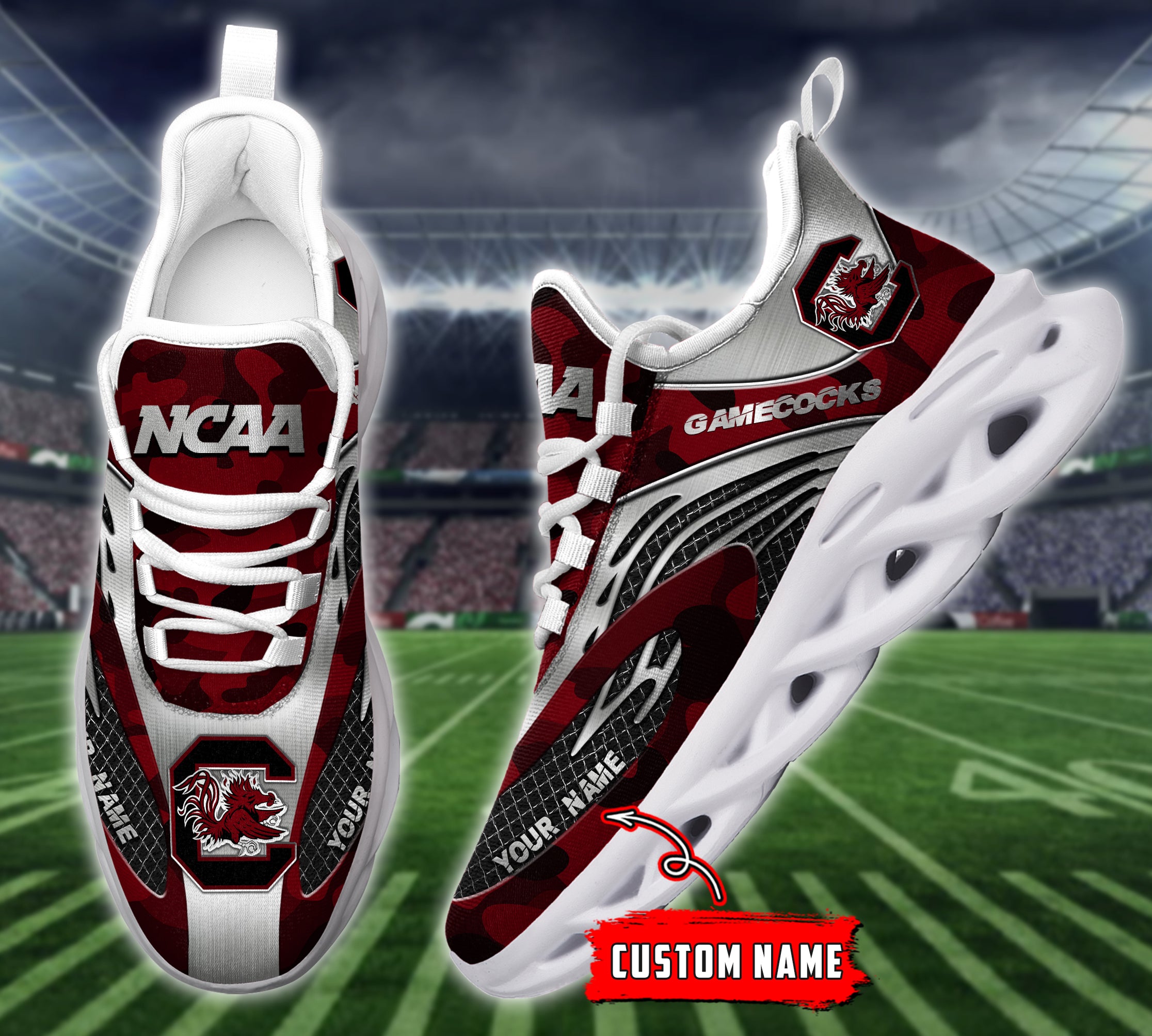 Ideafootwear South Carolina Gamecocks NCAA Max Soul Shoes Sneakers For Men And Women