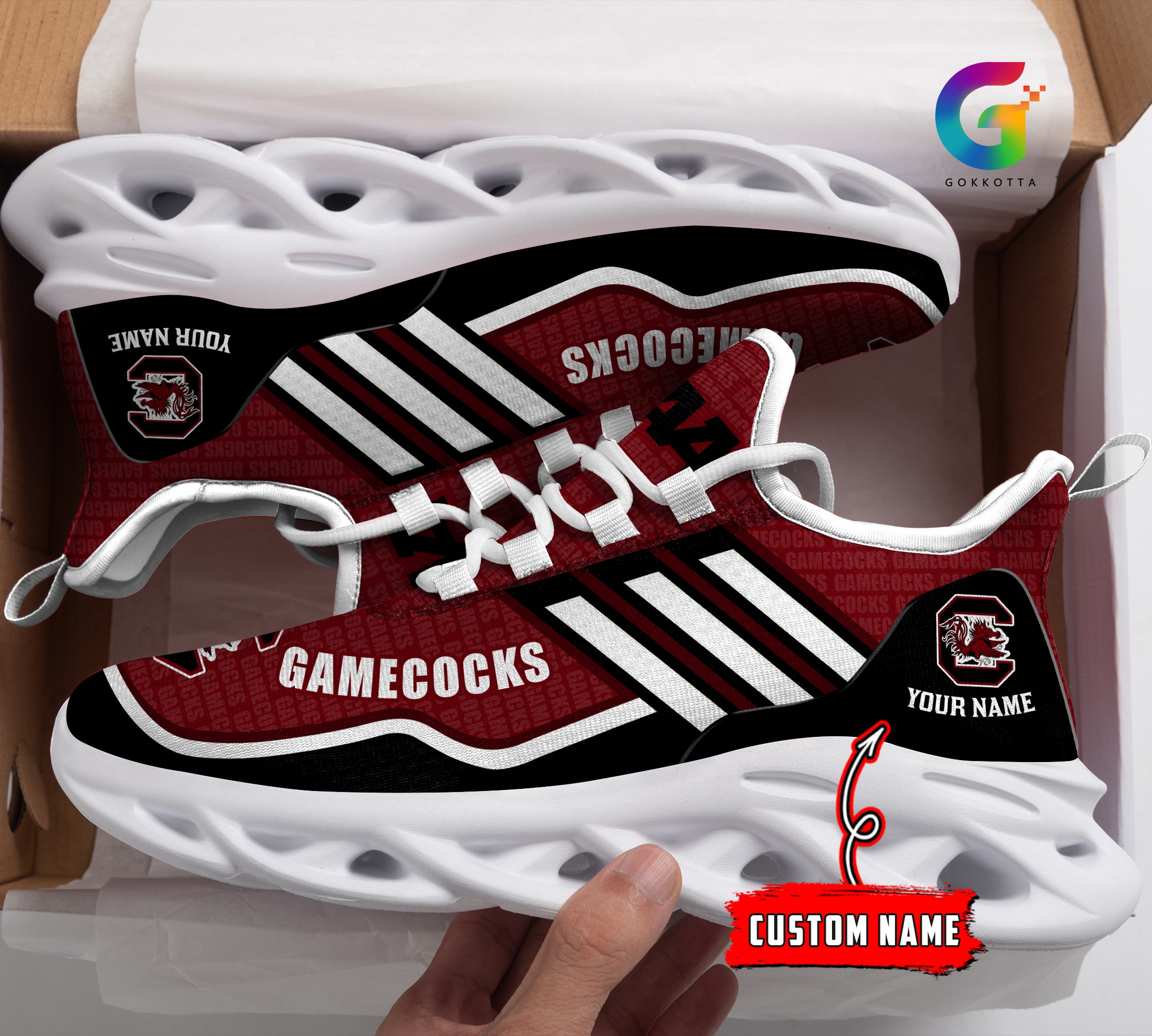 Ideafootwear South Carolina Gamecocks NCAA Max Soul Shoes Sneakers For Men And Women