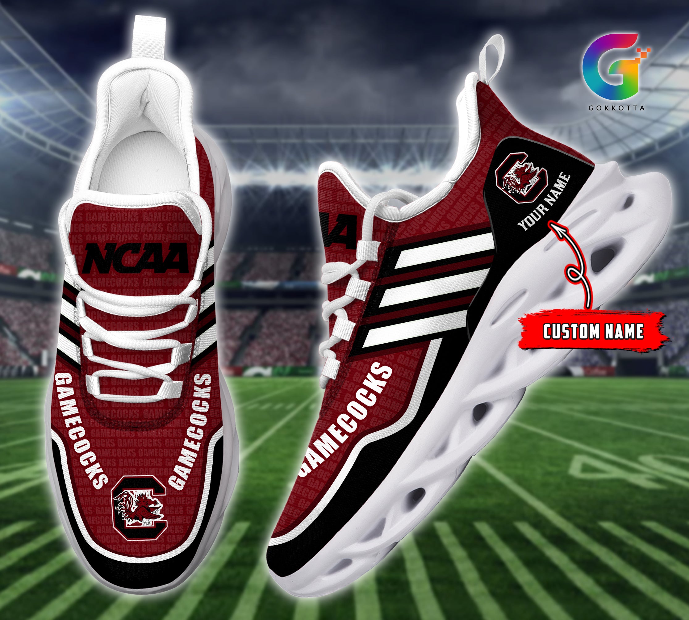 Ideafootwear South Carolina Gamecocks NCAA Max Soul Shoes Sneakers For Men And Women