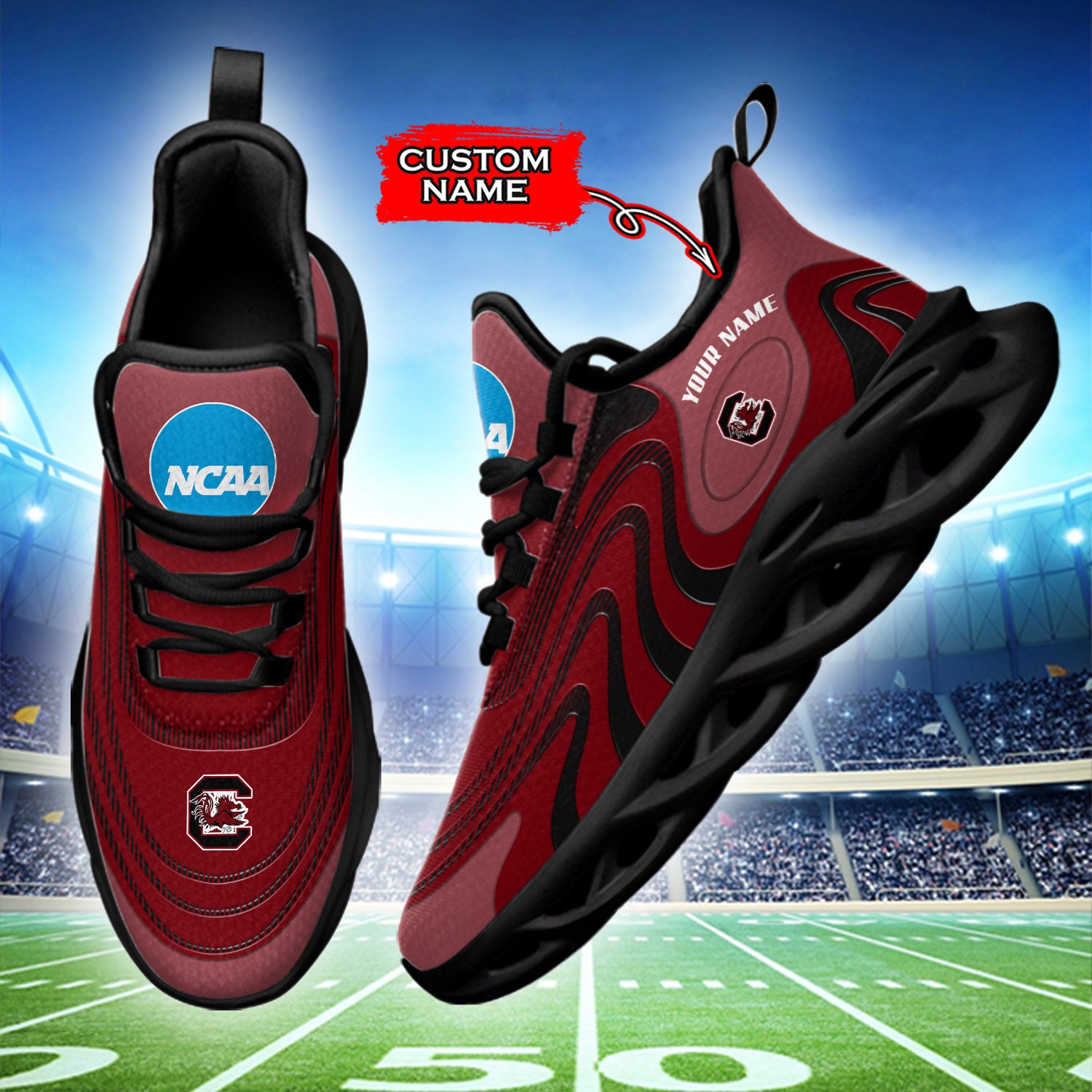 Ideafootwear South Carolina Gamecocks NCAA Max Soul Shoes Sneakers For Men And Women