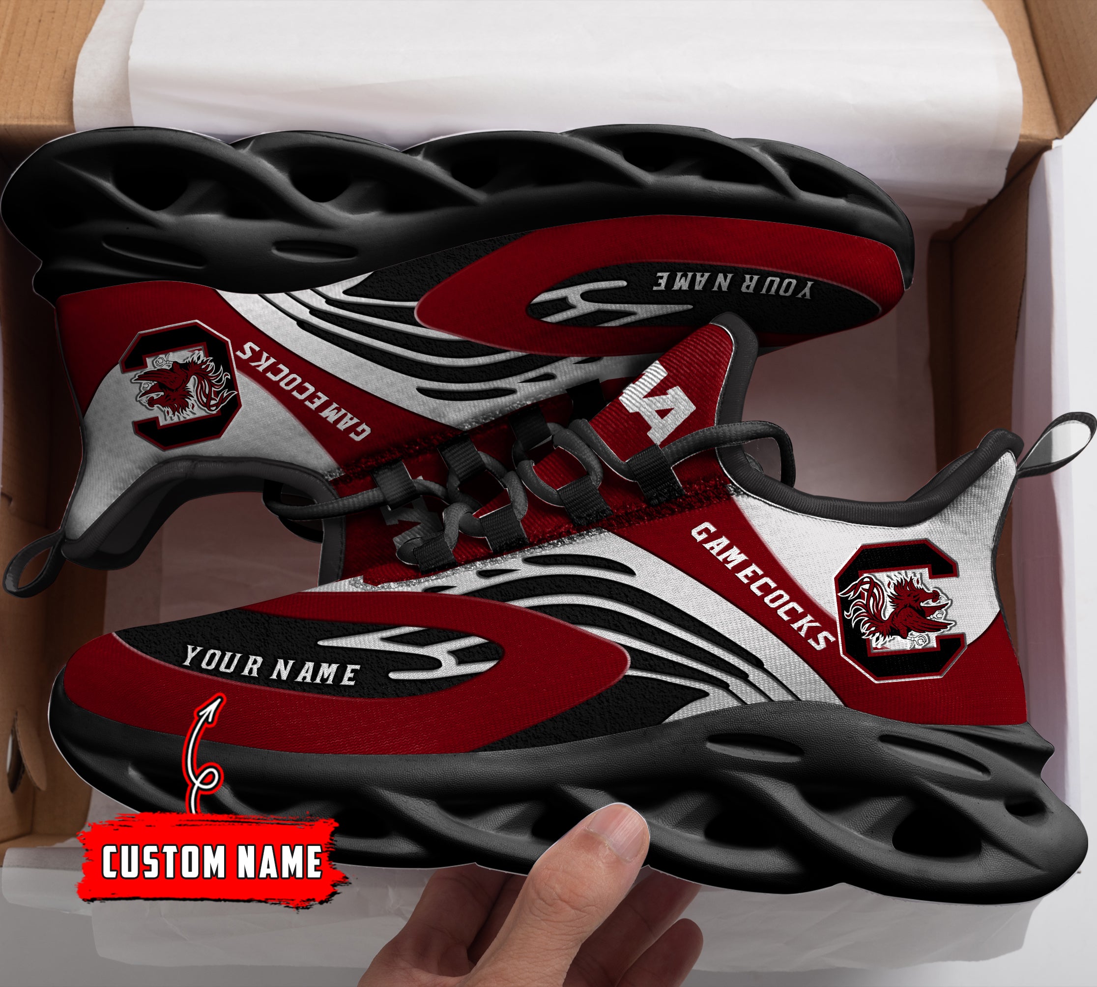 Ideafootwear South Carolina Gamecocks NCAA Max Soul Shoes Sneakers For Men And Women