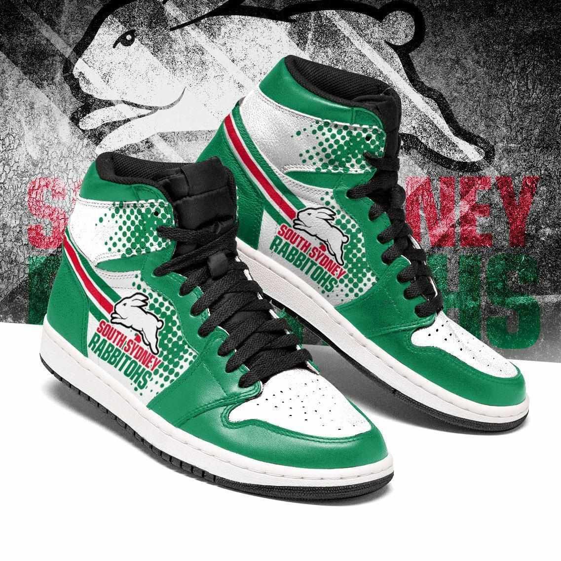 Ideafootwear South Sydney Rabbitohs NRL AJ1 High Sneakers Shoes For Men And Women