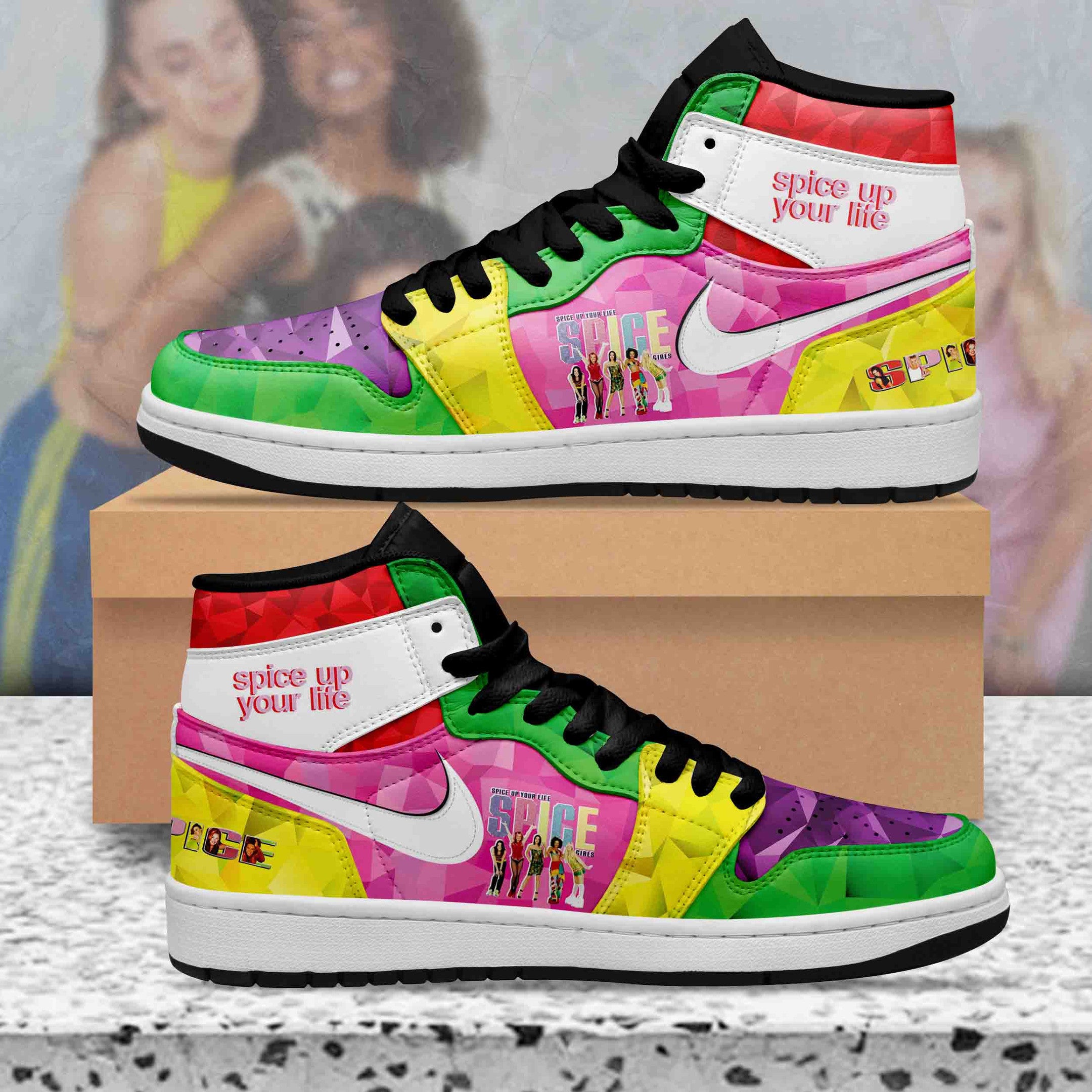 Ideafootwear Spice Up Your Life AJ1 High Sneakers Shoes For Men And Women