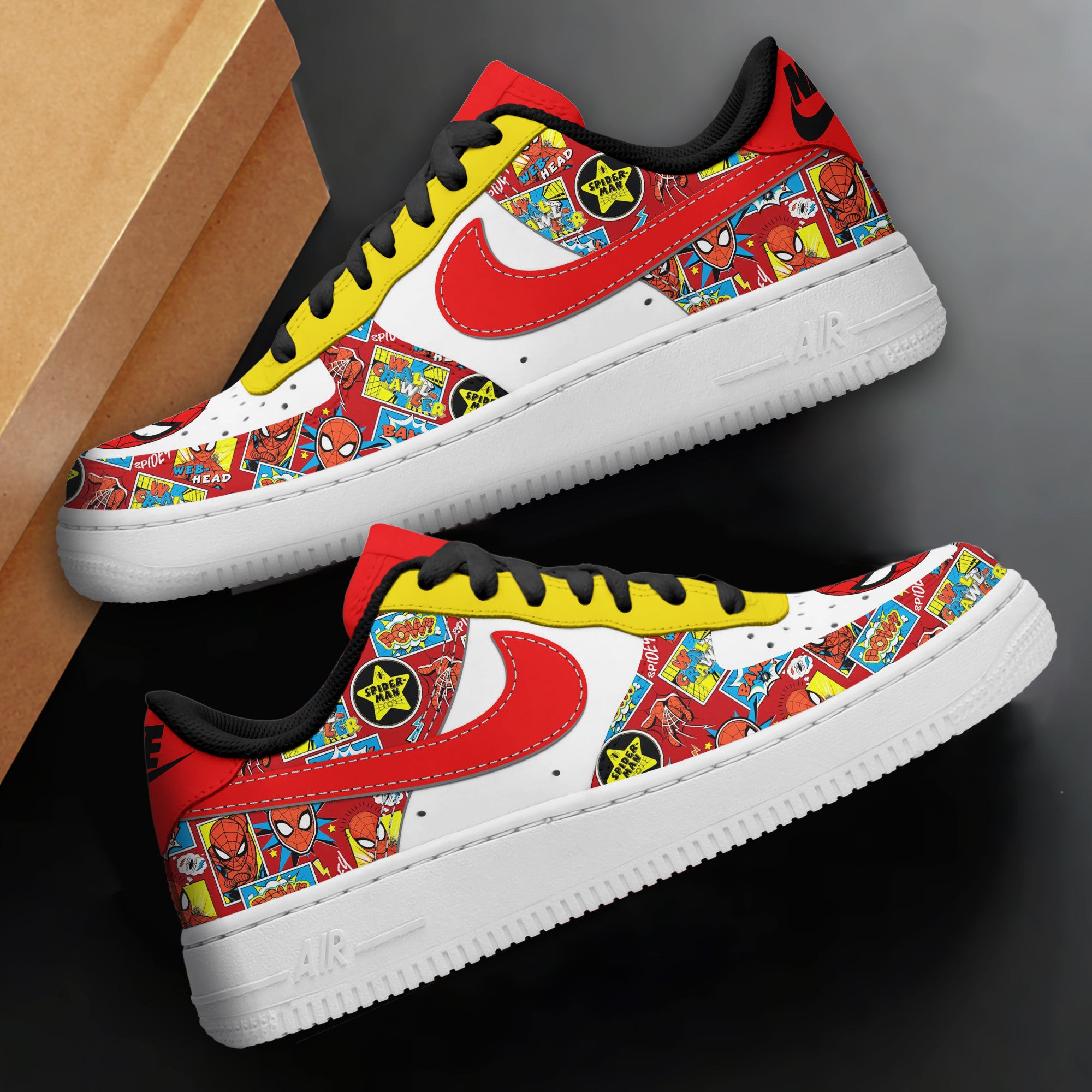 Ideafootwear Spider Man Air Low-Top Sneakers Shoes For Men And Women