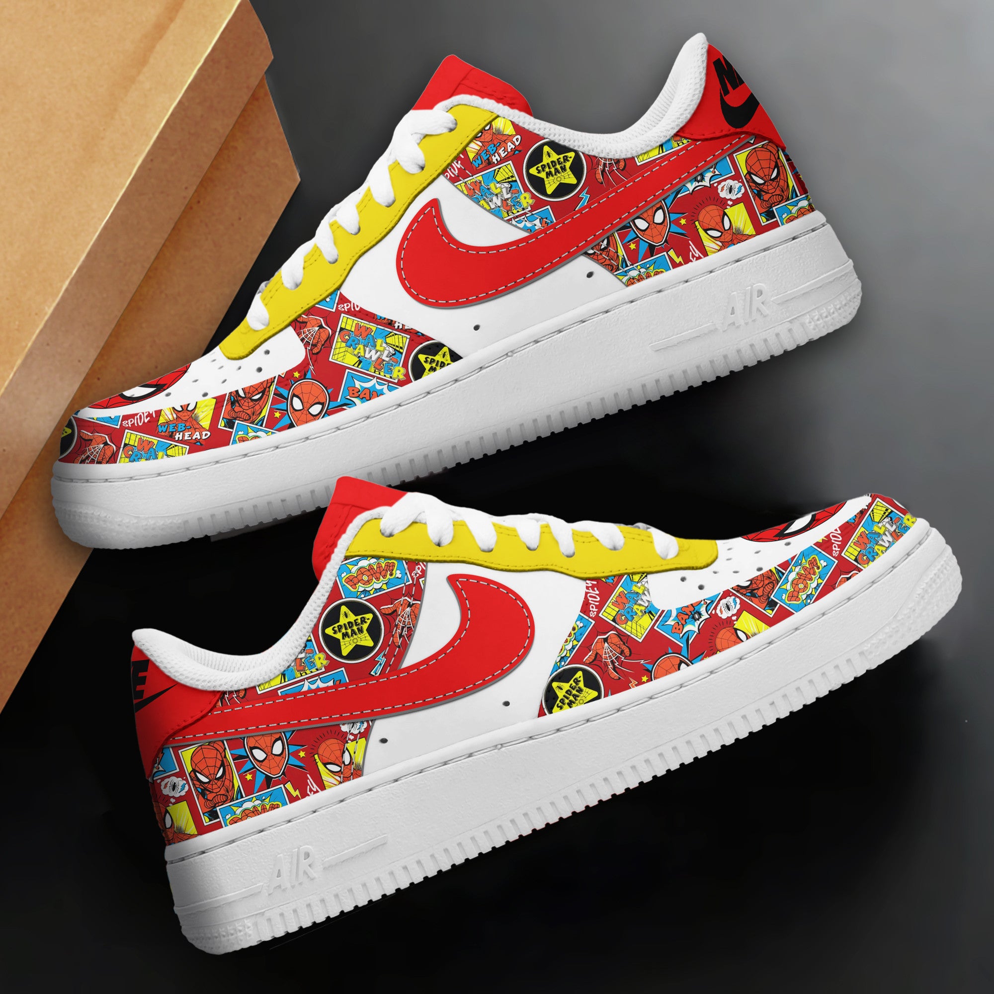 Ideafootwear Spider Man Air Low-Top Sneakers Shoes For Men And Women