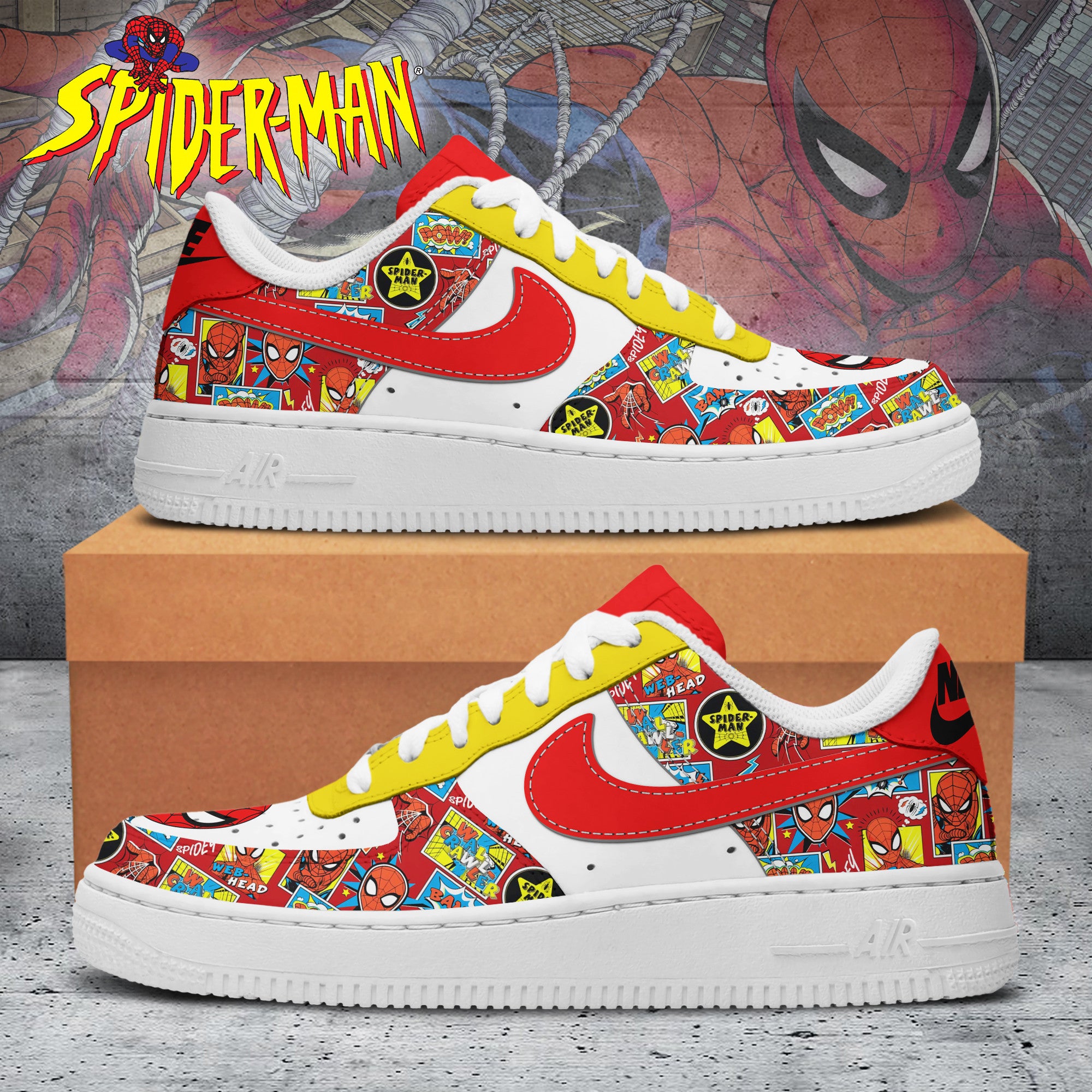 Ideafootwear Spider Man Air Low-Top Sneakers Shoes For Men And Women