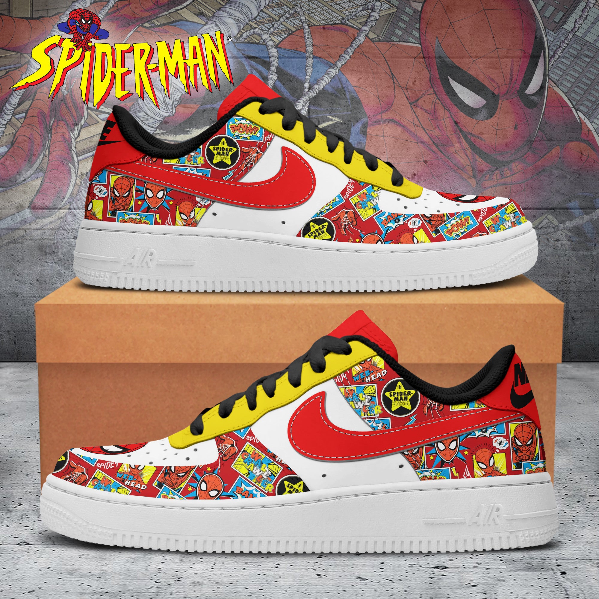Ideafootwear Spider Man Air Low-Top Sneakers Shoes For Men And Women