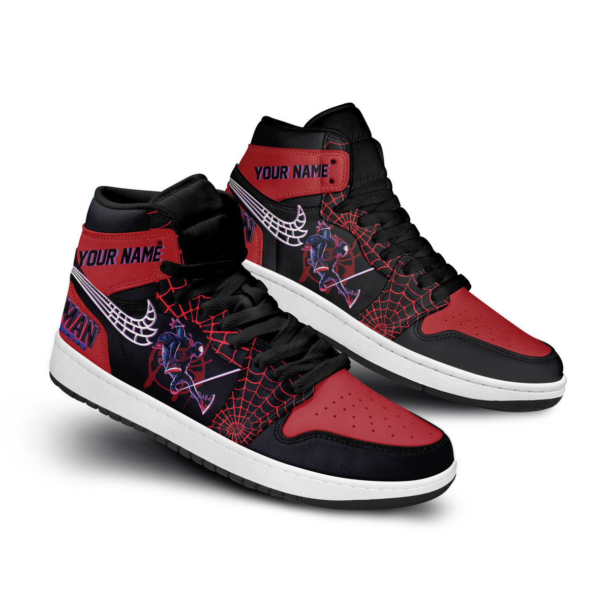 Ideafootwear Spider Man AJ1 High Sneakers Shoes For Men And Women