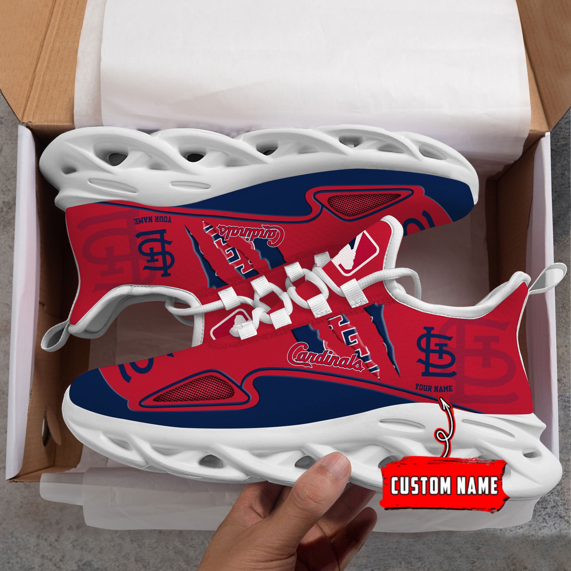 Ideafootwear St Louis Cardinals Max Soul Shoes Sneakers For Men And Women