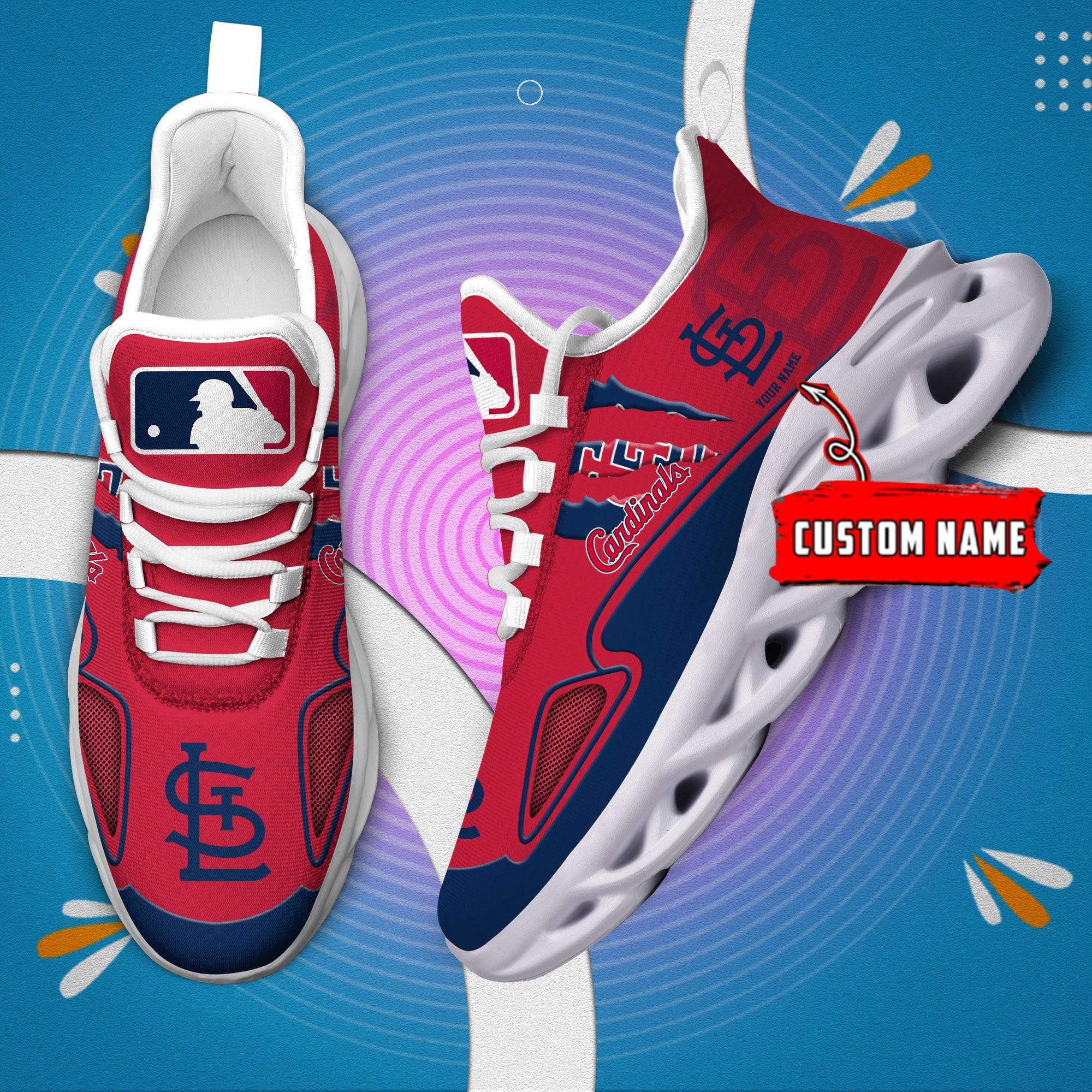Ideafootwear St Louis Cardinals Max Soul Shoes Sneakers For Men And Women