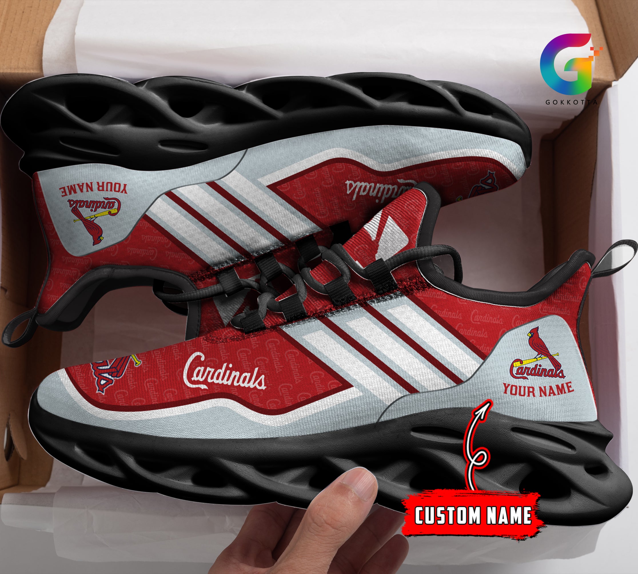 Ideafootwear St Louis Cardinals MLB Max Soul Shoes Sneakers For Men And Women