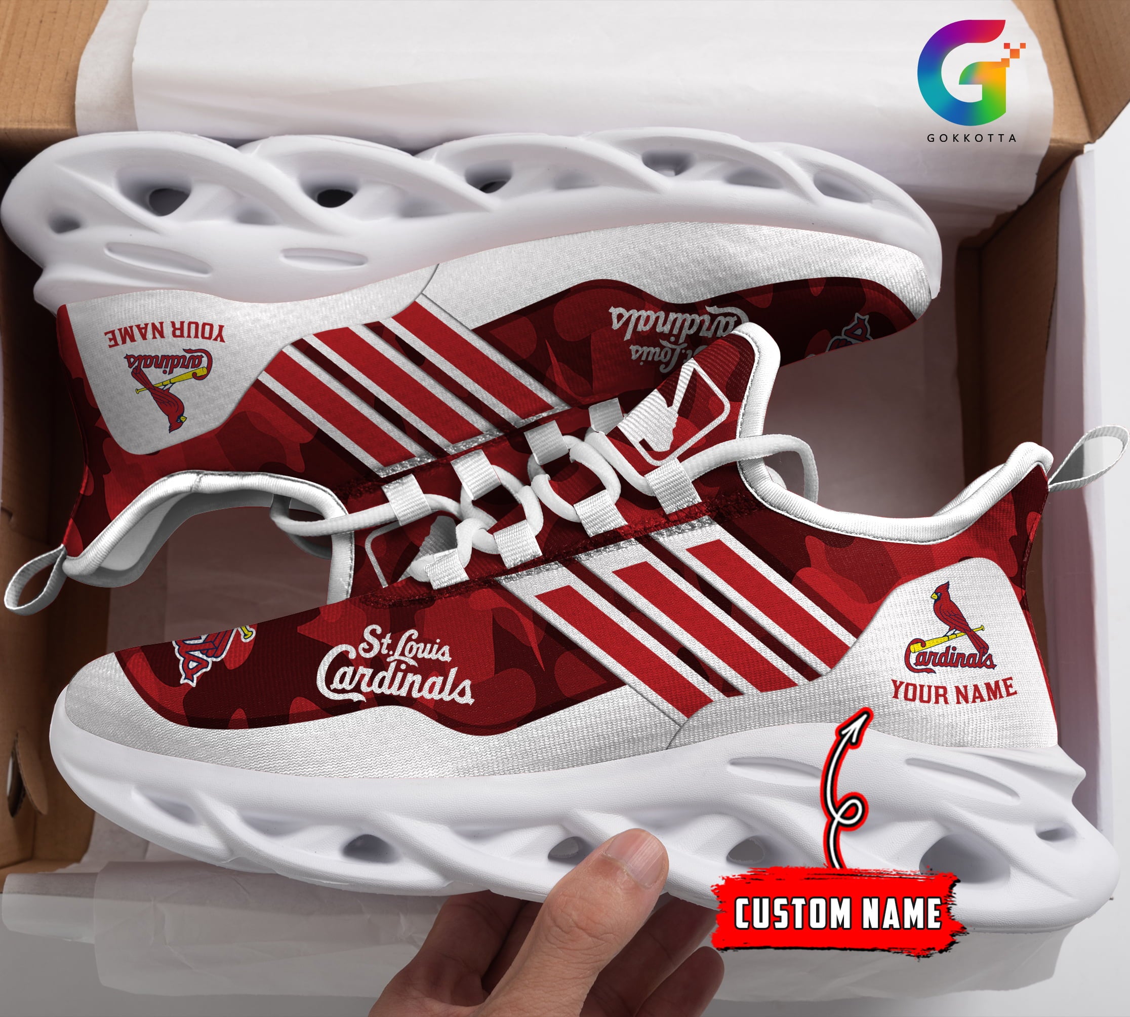 Ideafootwear St Louis Cardinals MLB Max Soul Shoes Sneakers For Men And Women