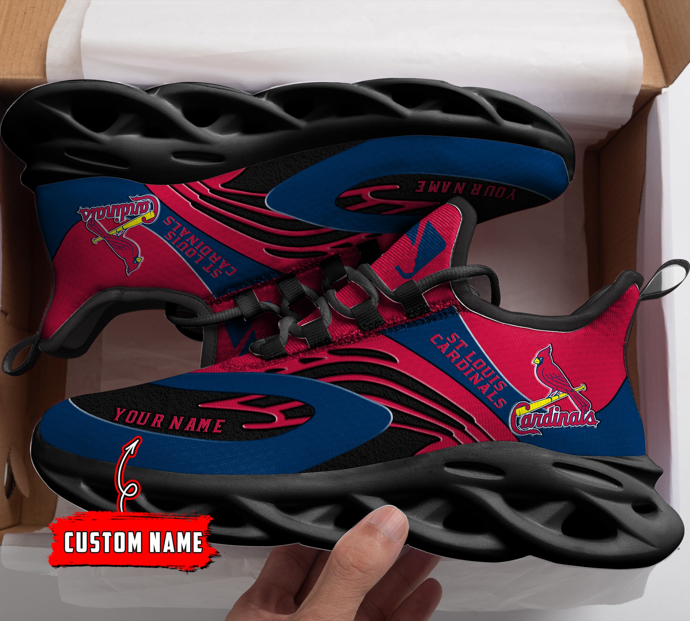 Ideafootwear St Louis Cardinals MLB Max Soul Shoes Sneakers For Men And Women