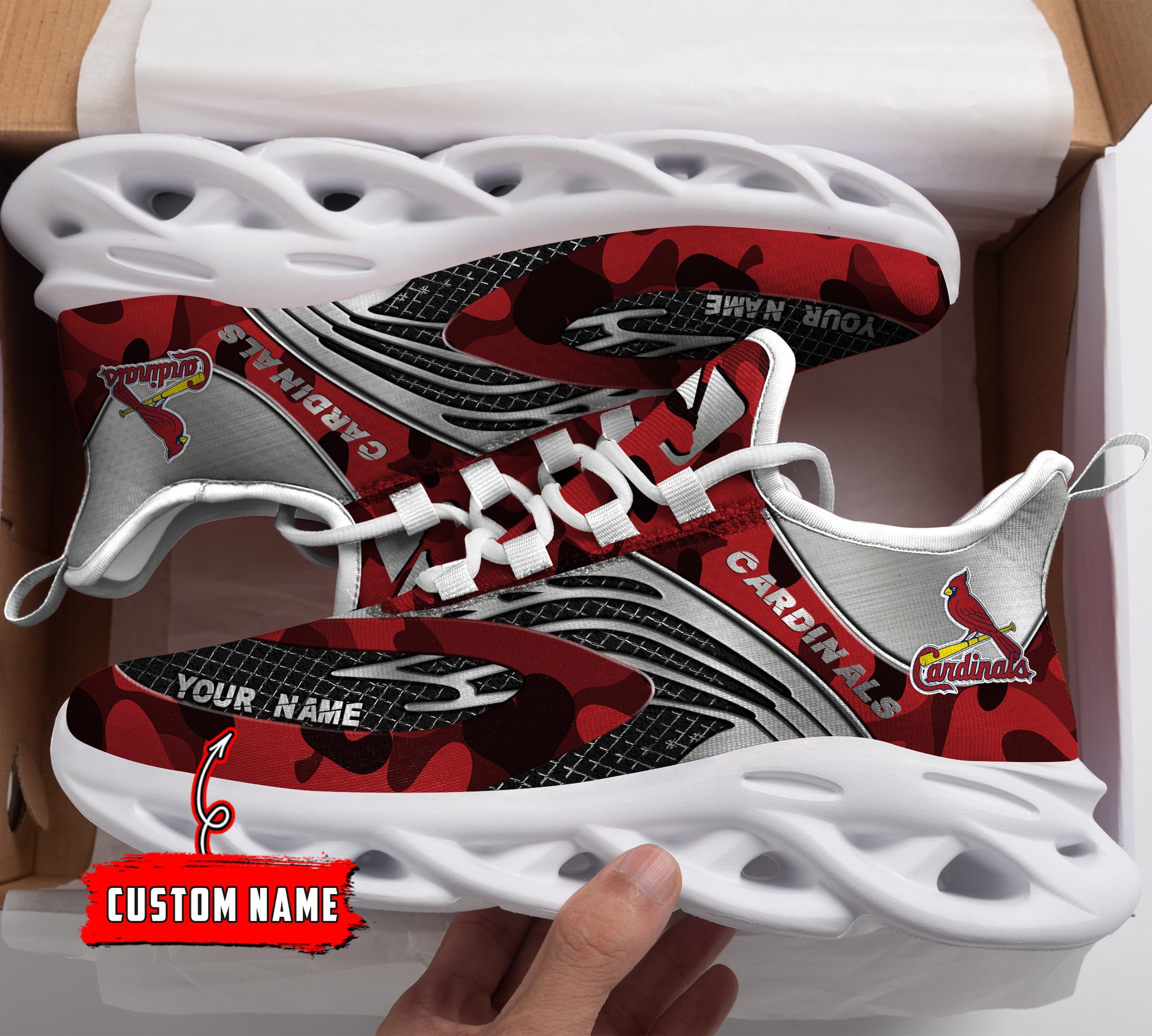 Ideafootwear St Louis Cardinals MLB Max Soul Shoes Sneakers For Men And Women