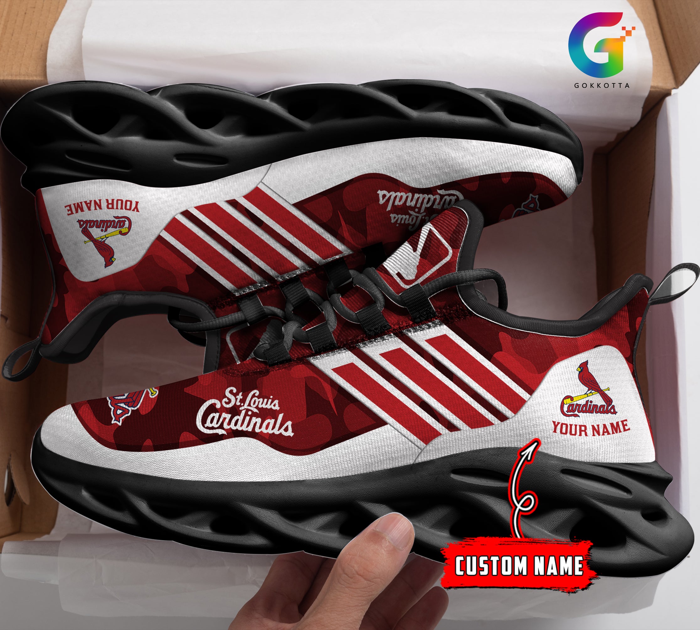 Ideafootwear St Louis Cardinals MLB Max Soul Shoes Sneakers For Men And Women