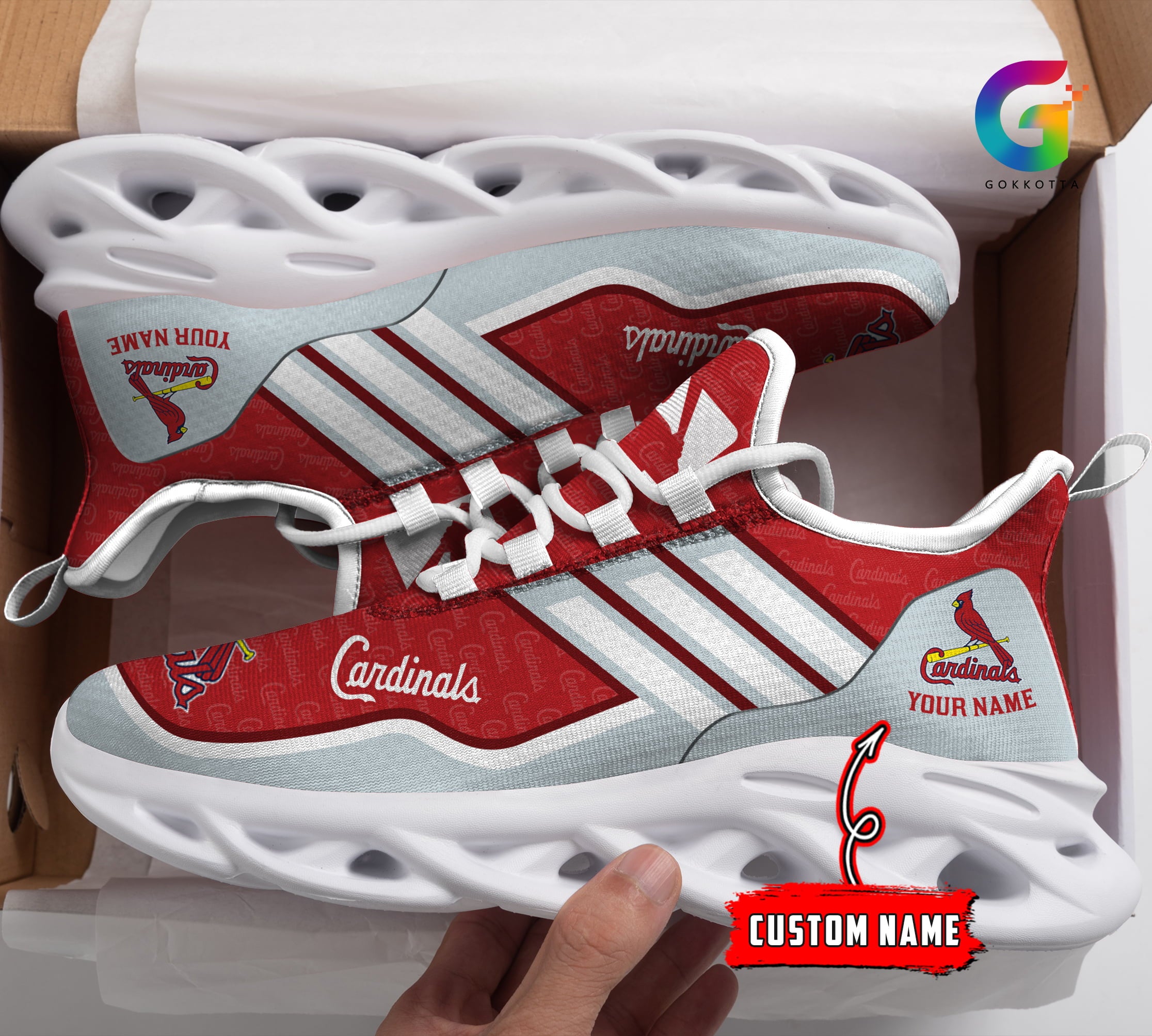 Ideafootwear St Louis Cardinals MLB Max Soul Shoes Sneakers For Men And Women