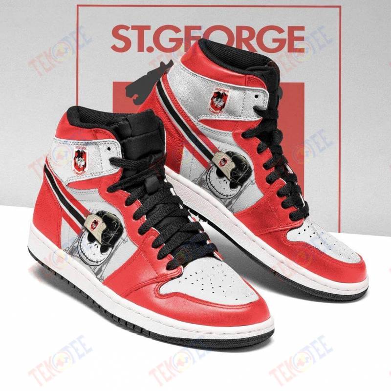 Ideafootwear St. George Illawarra Dragons NRL AJ1 High Sneakers Shoes For Men And Women