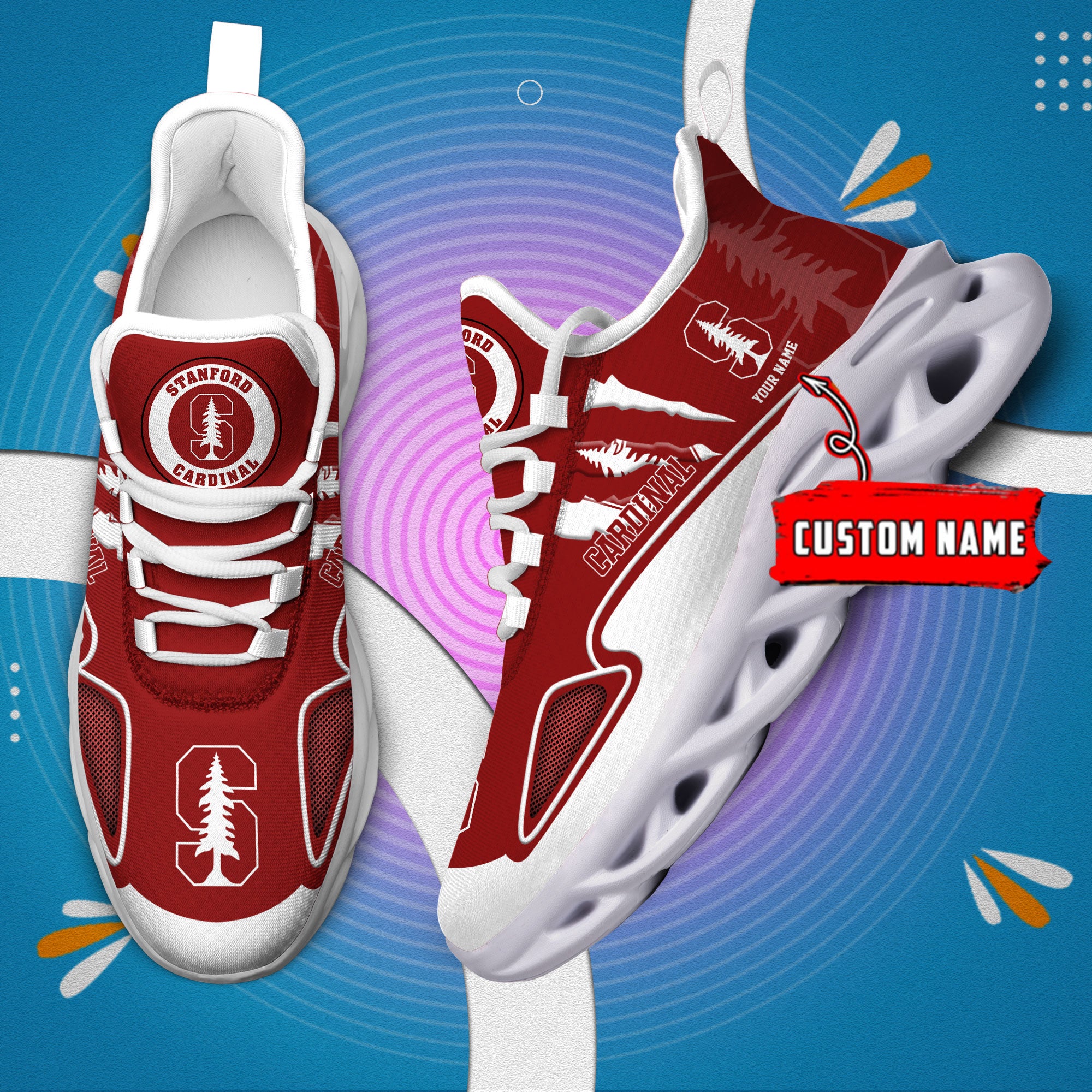 Ideafootwear Stanford Cardinal Max Soul Shoes Sneakers For Men And Women