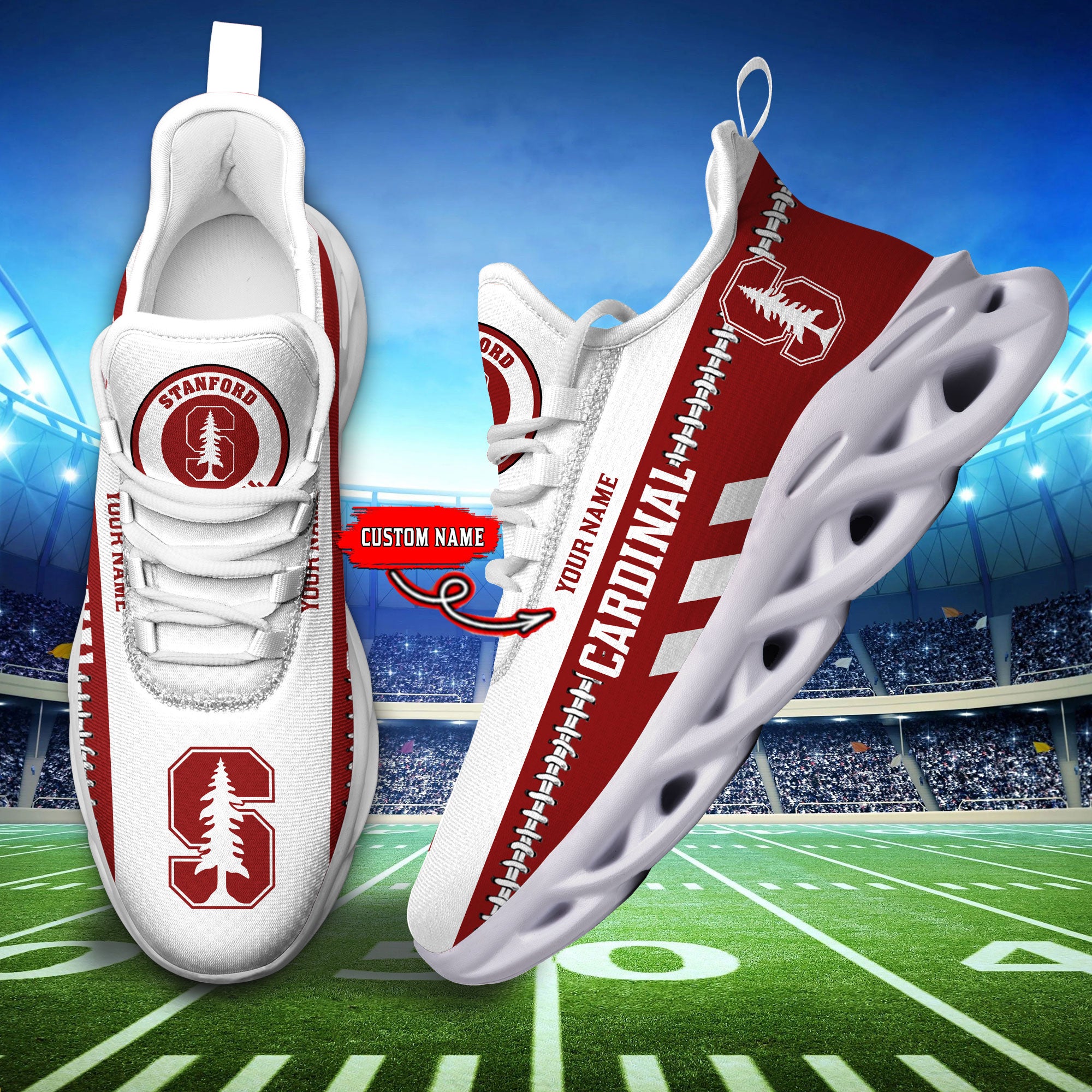 Ideafootwear Stanford Cardinal Max Soul Shoes Sneakers For Men And Women