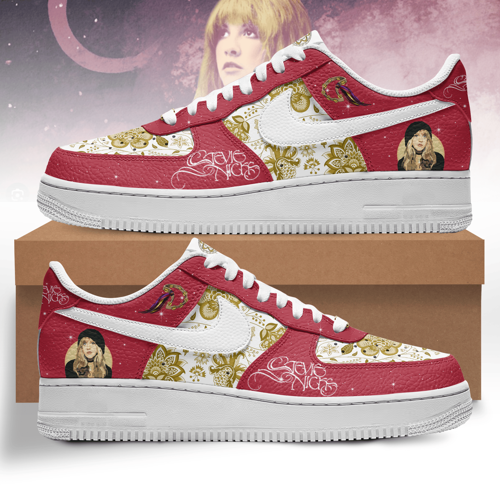 Ideafootwear Stevie Nicks Air Low-Top Sneakers Shoes For Men And Women