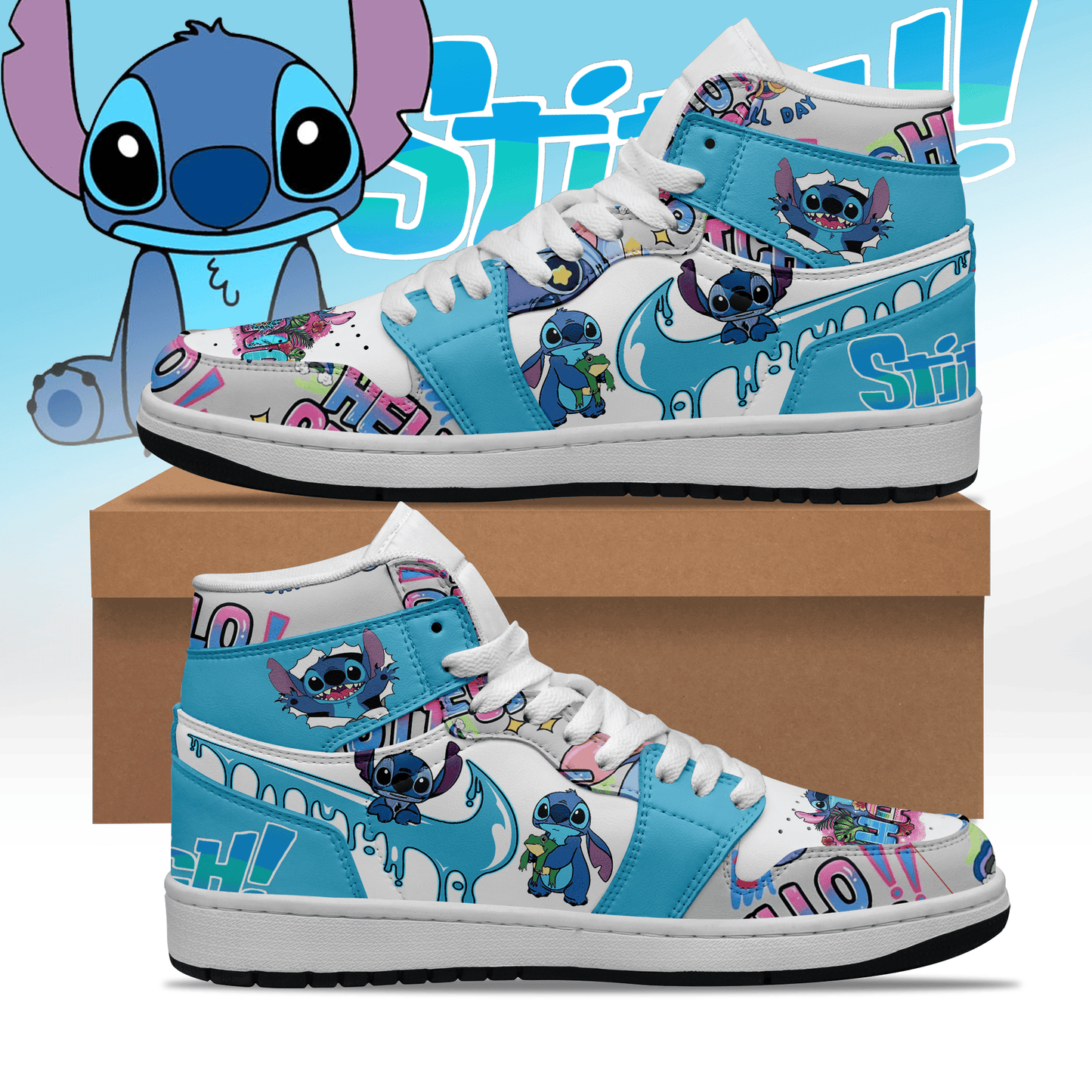 Ideafootwear Stitch AJ1 High Sneakers Shoes For Men And Women